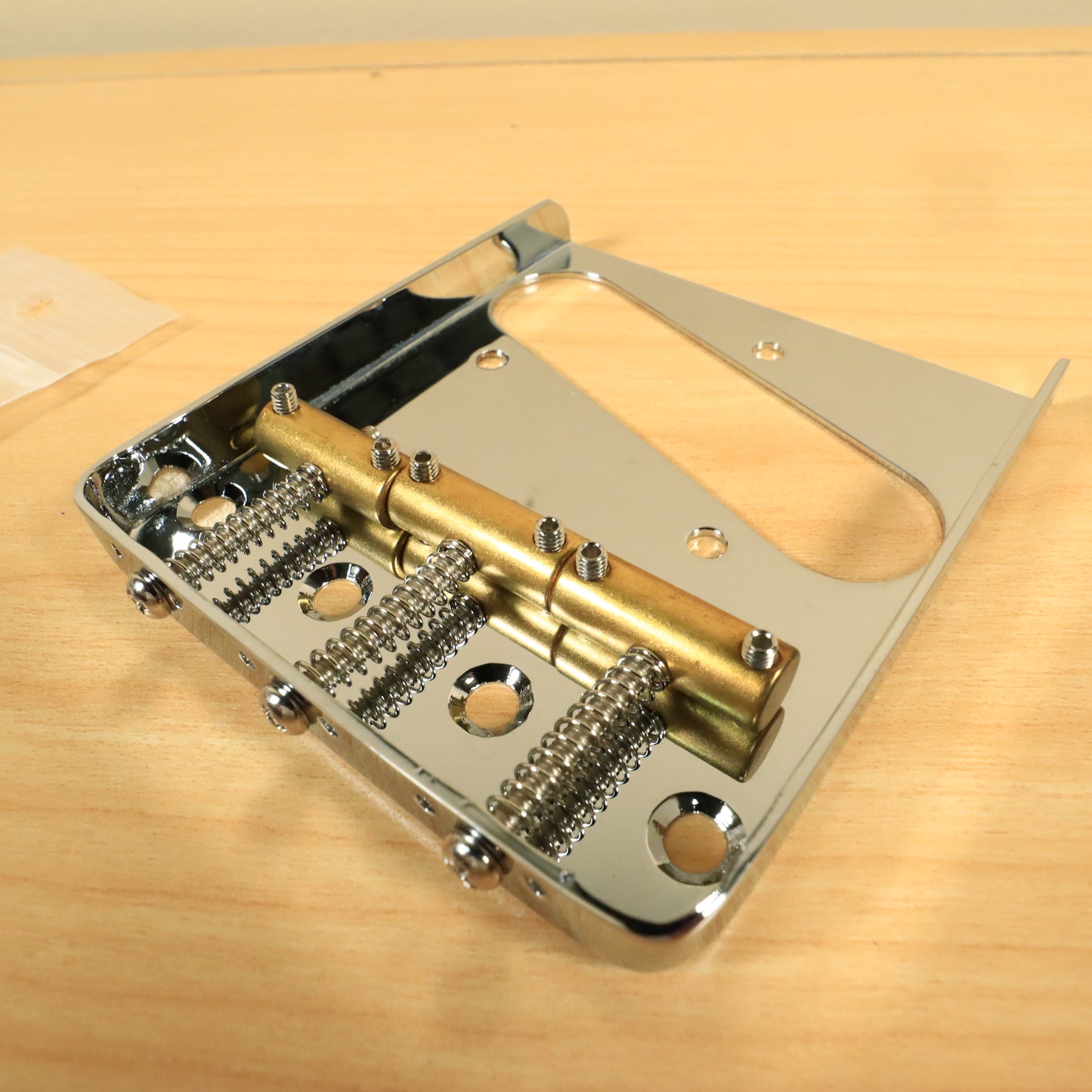 Telecaster Vintage Style Chrome 3 Brass Saddle Bridge For Tele Electric Guitar