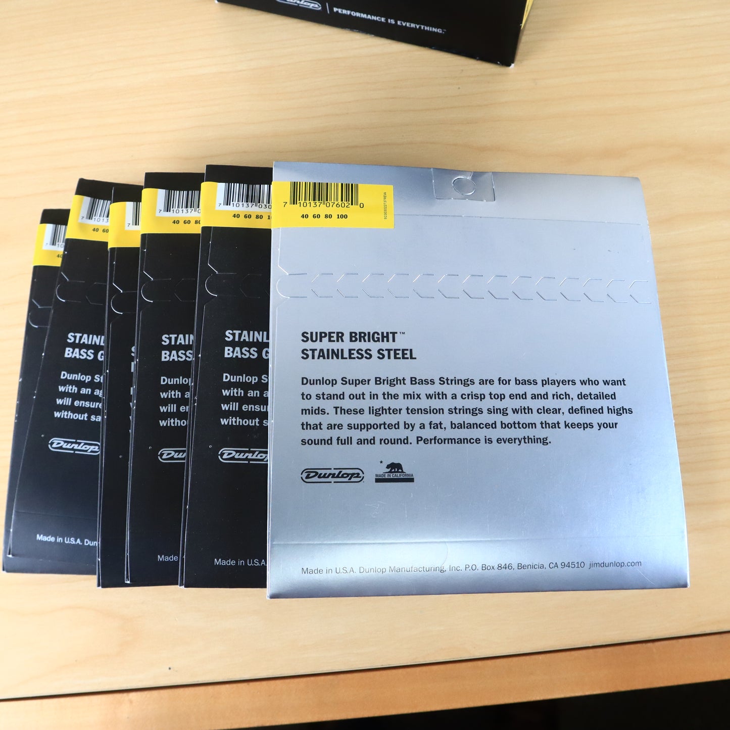 (6 LOT) Dunlop DBS40100 Stainless Steel Bass Guitar String Set 40-100