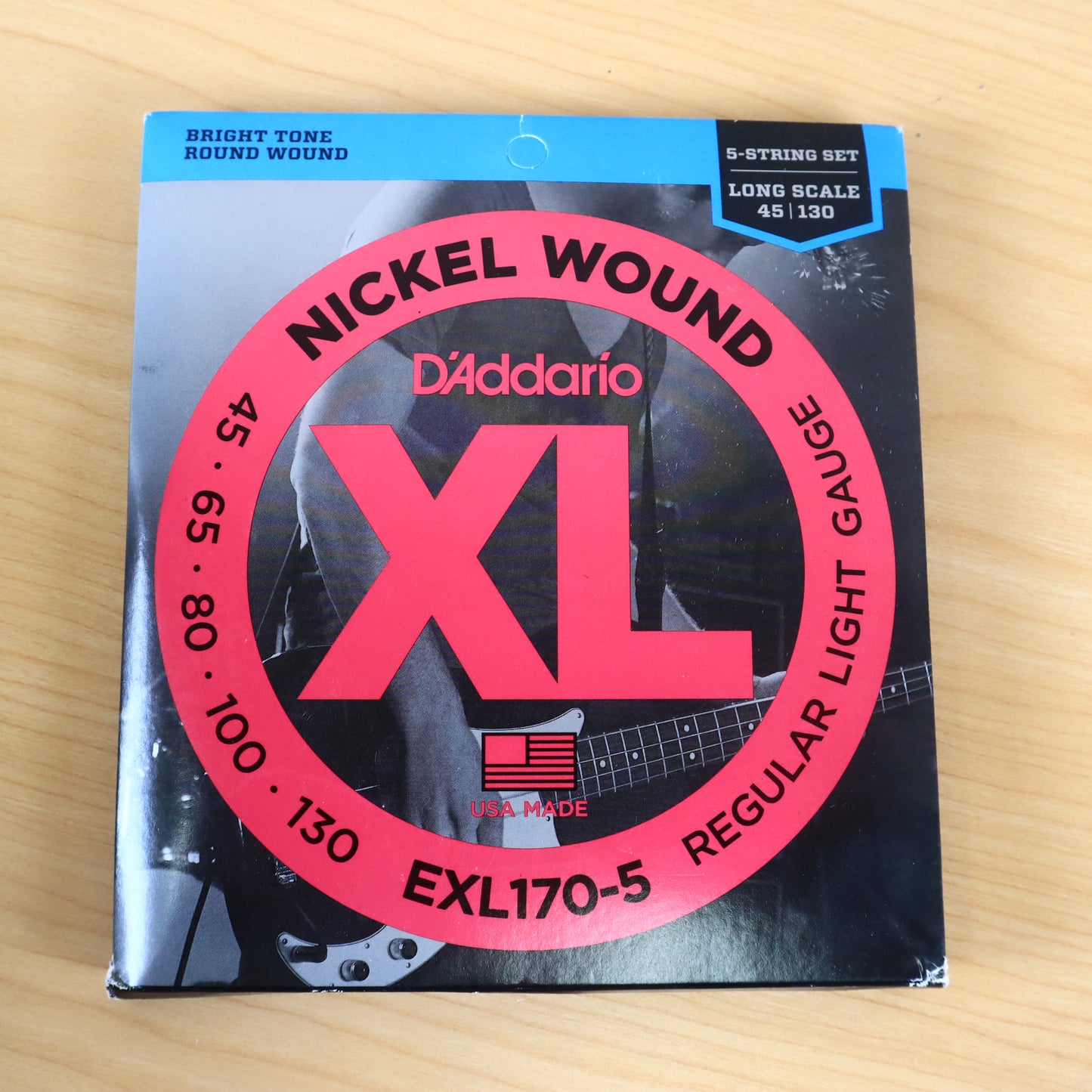 (6 LOT) D'Addario EXL 170-5 5 String Bass Guitar Set Regular Light 45-130