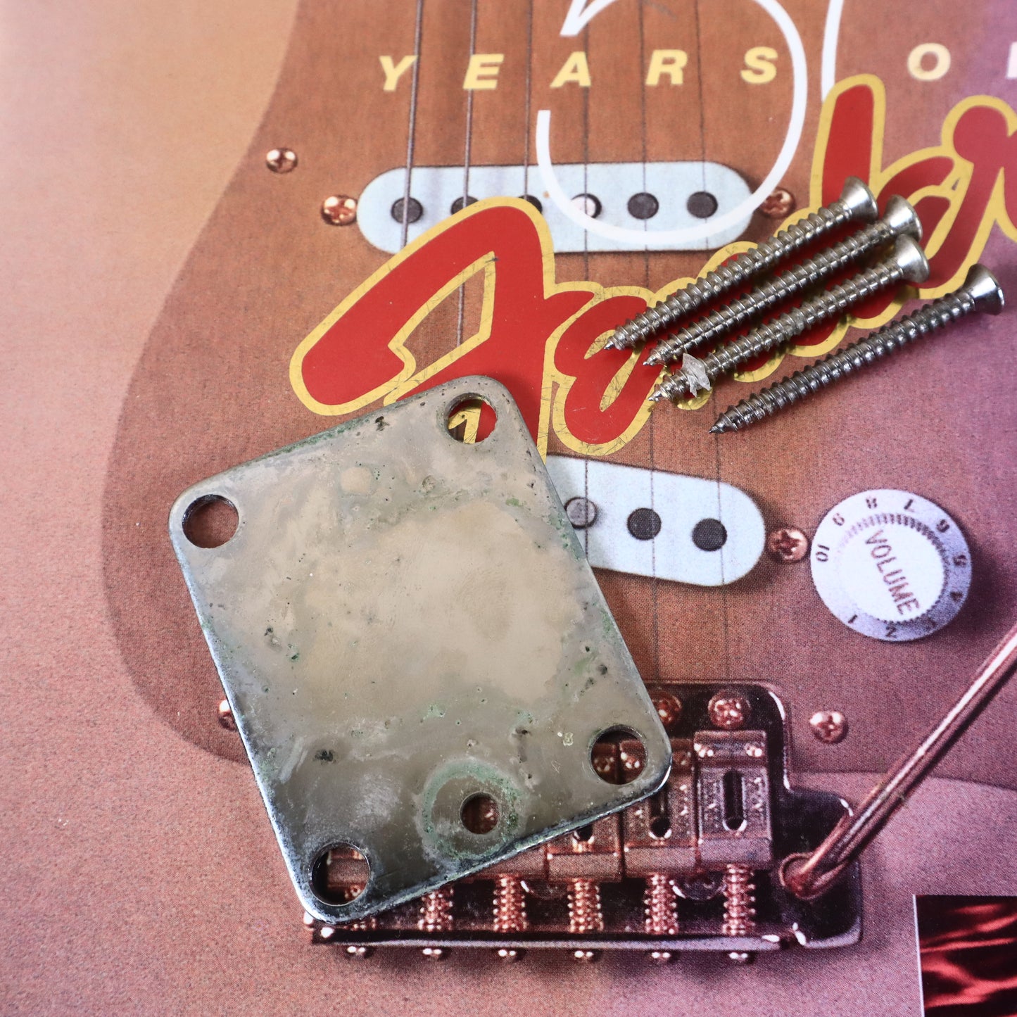 1980s USA Fender Strat Plus Guitar Neck Plate Micro-Tilt Vintage Stratocaster