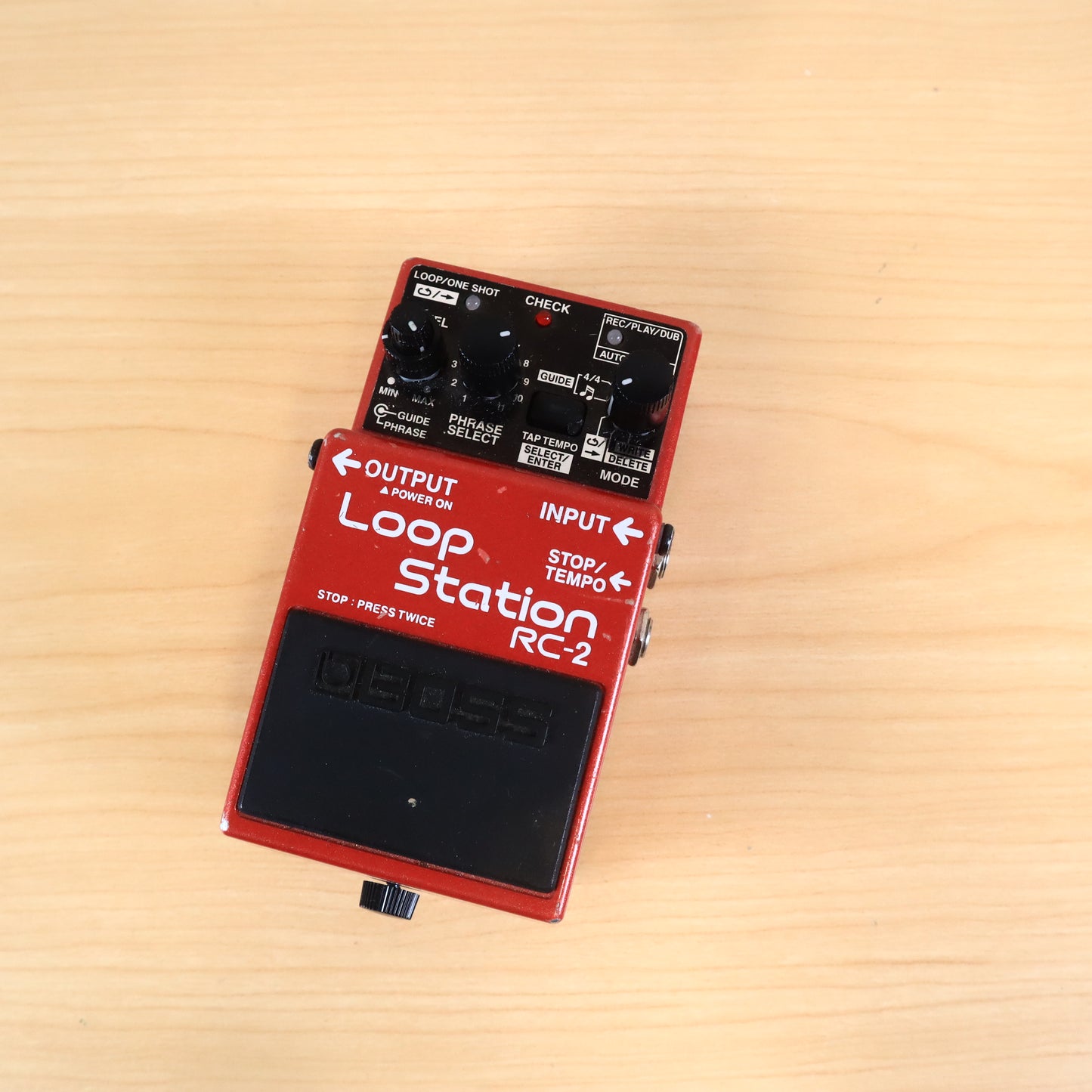 BOSS RC-2 Loop Station Guitar Effect Tempo Tap Pedal Red