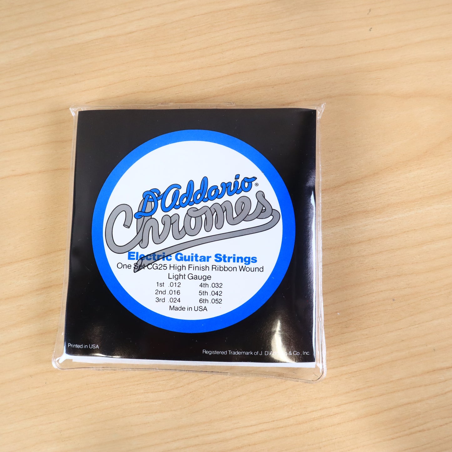 D'addario Chromes ECG25 High Finish Ribbon Wound Light 012-052 - Set