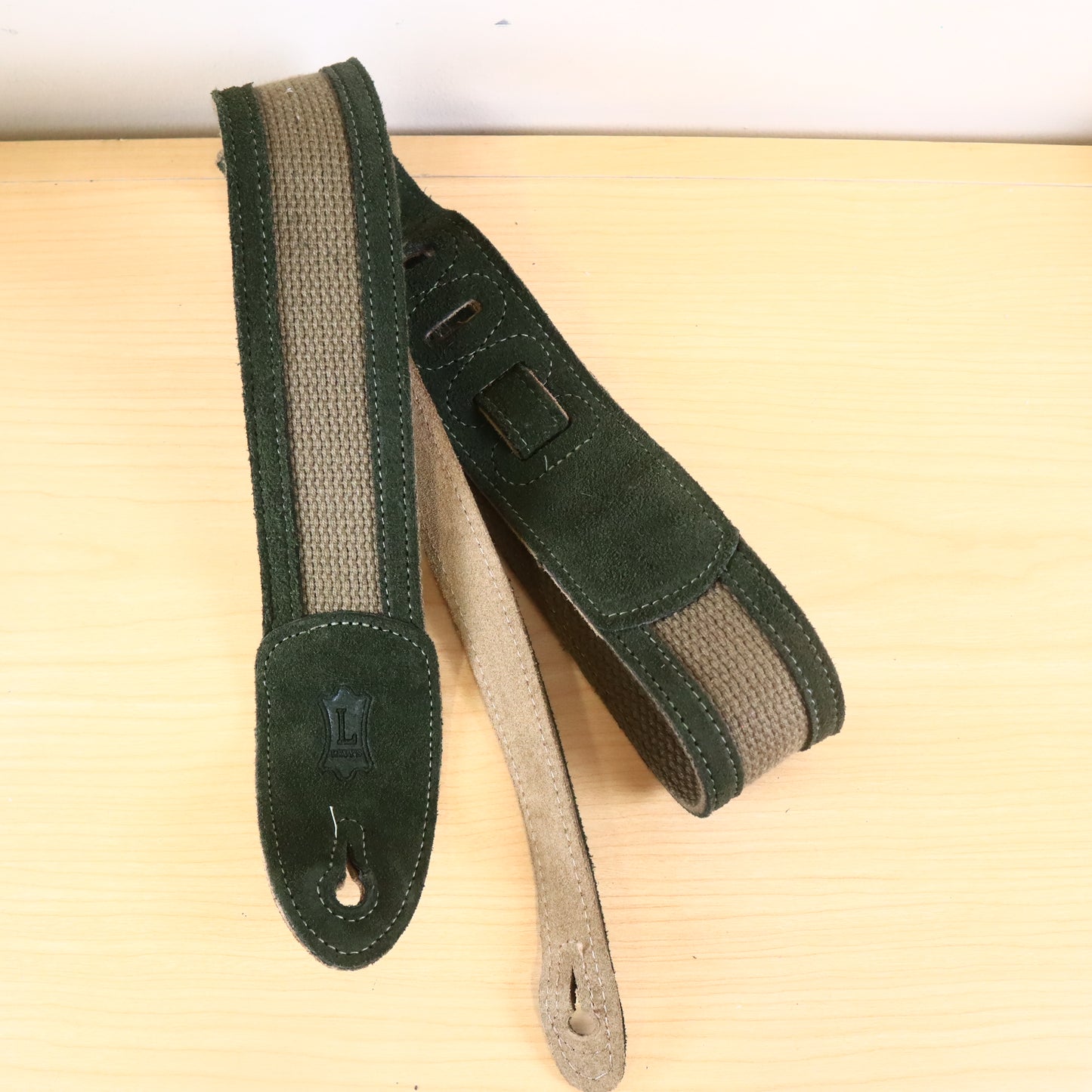 Levy's Canvas Guitar/Bass Strap Green/Brown