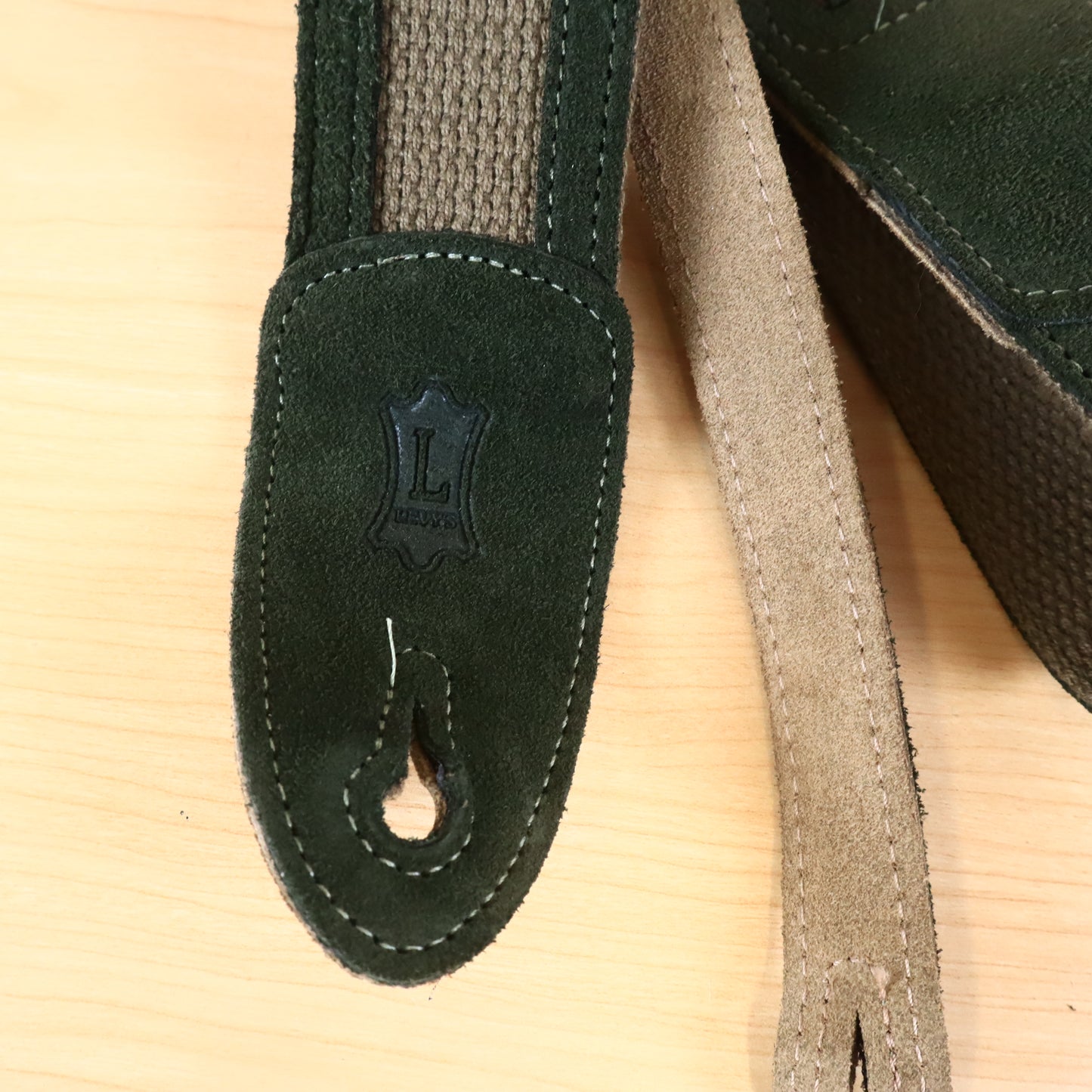 Levy's Canvas Guitar/Bass Strap Green/Brown