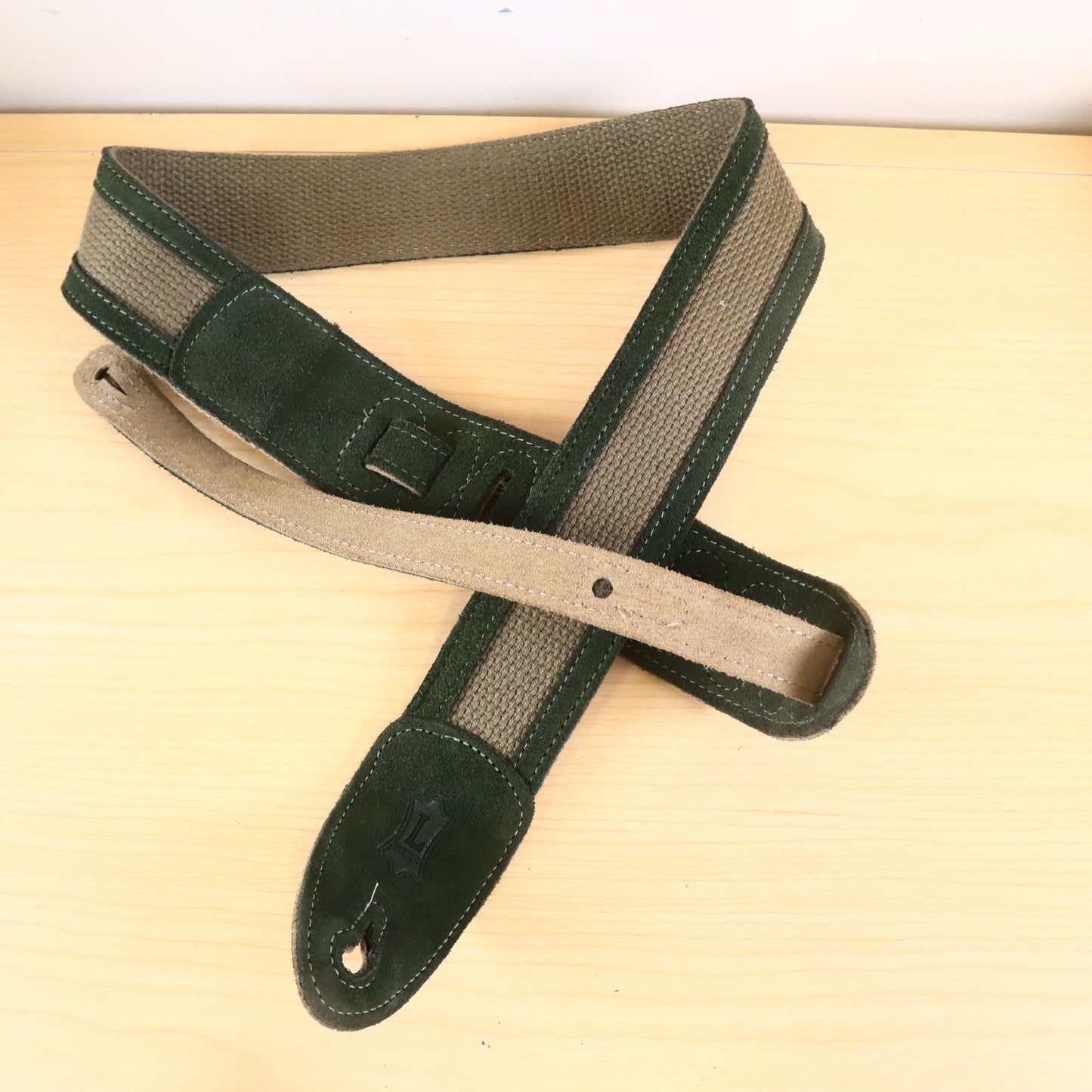 Levy's Canvas Guitar/Bass Strap Green/Brown