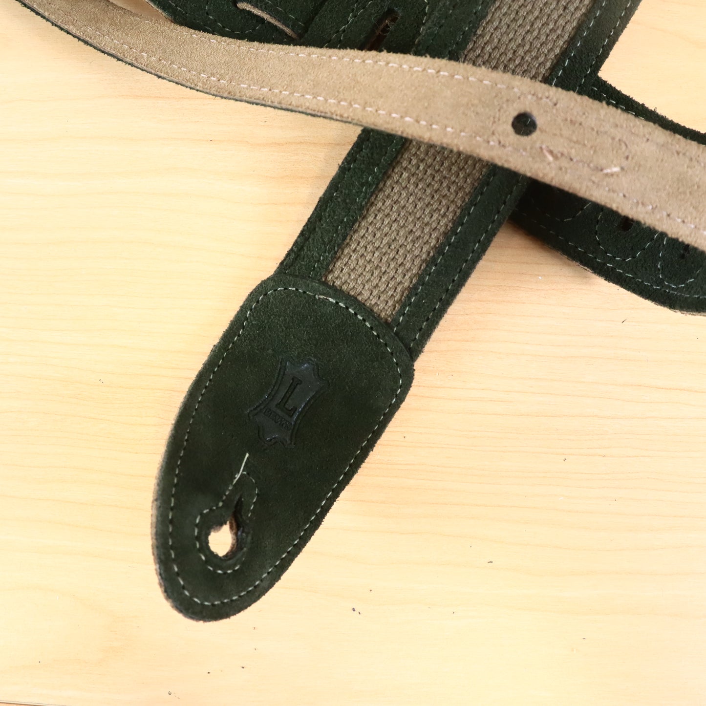 Levy's Canvas Guitar/Bass Strap Green/Brown