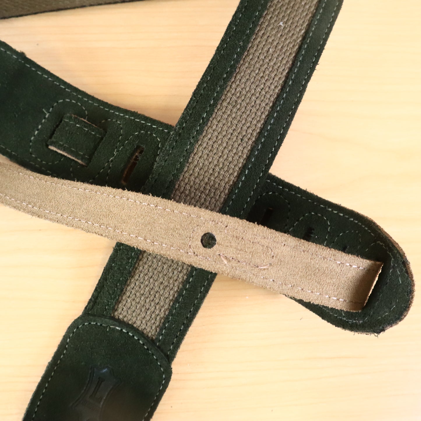 Levy's Canvas Guitar/Bass Strap Green/Brown