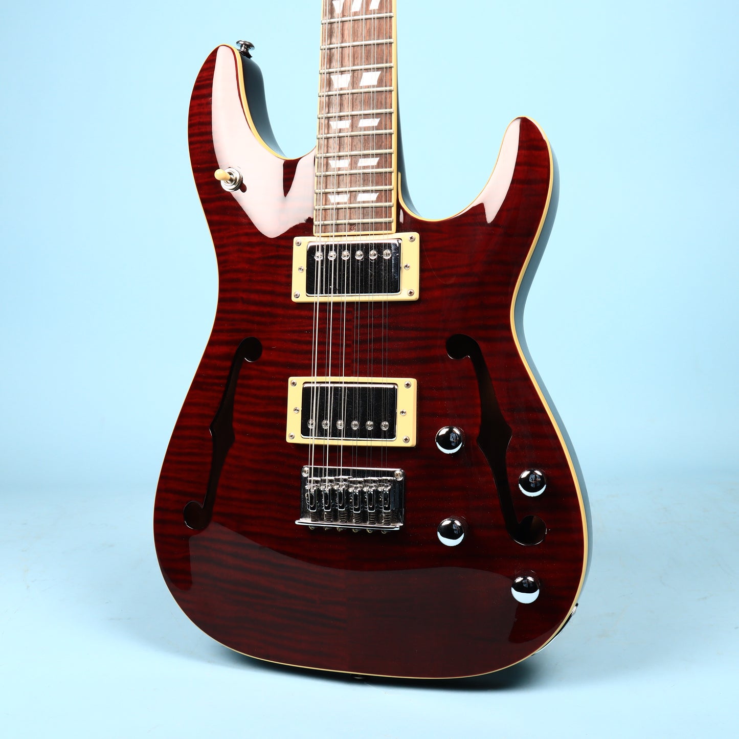 2005 Schecter CSH-12 12-String Semi-Hollow Guitar Crimson Red