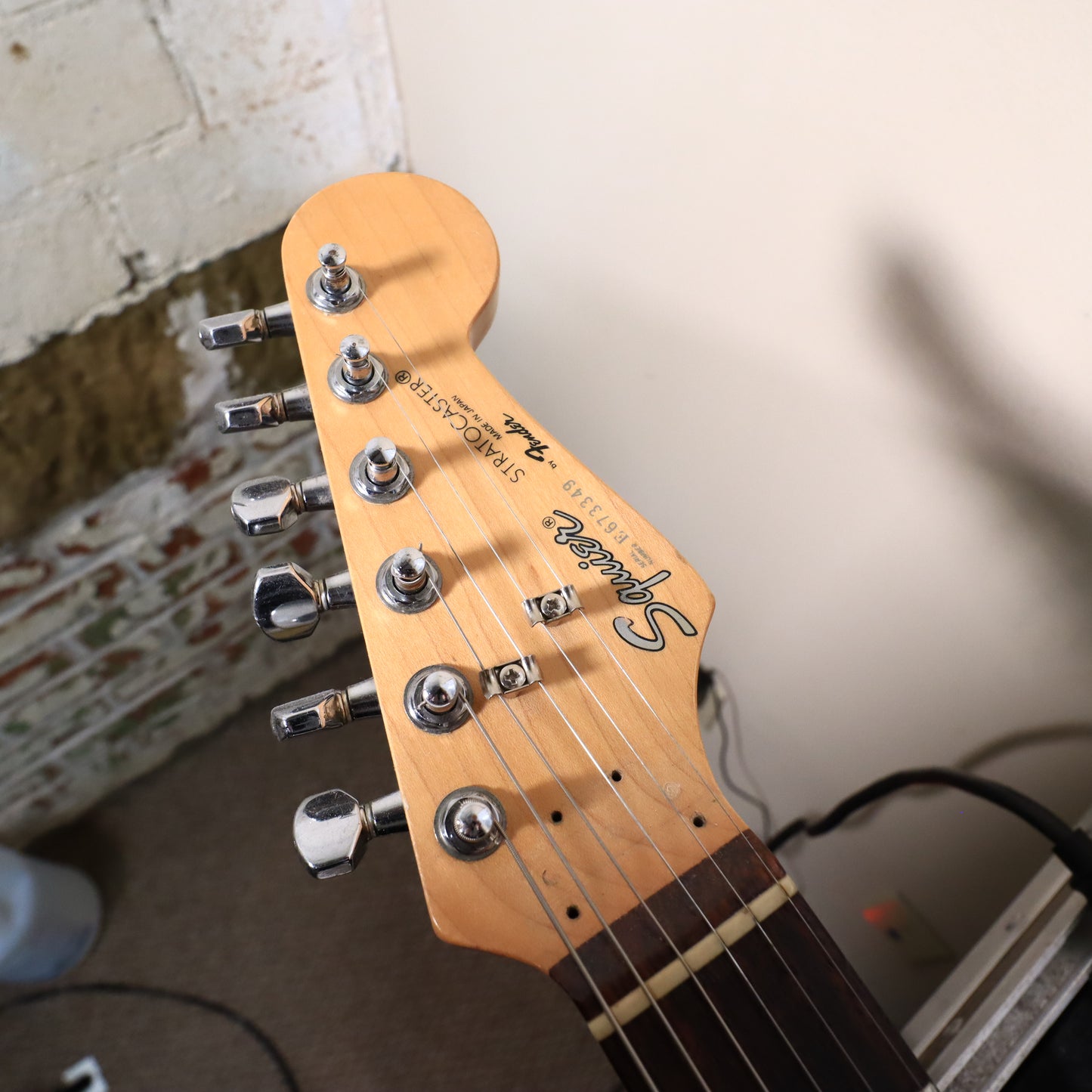 1986 Squier White Japan Stratocaster Electric Guitar