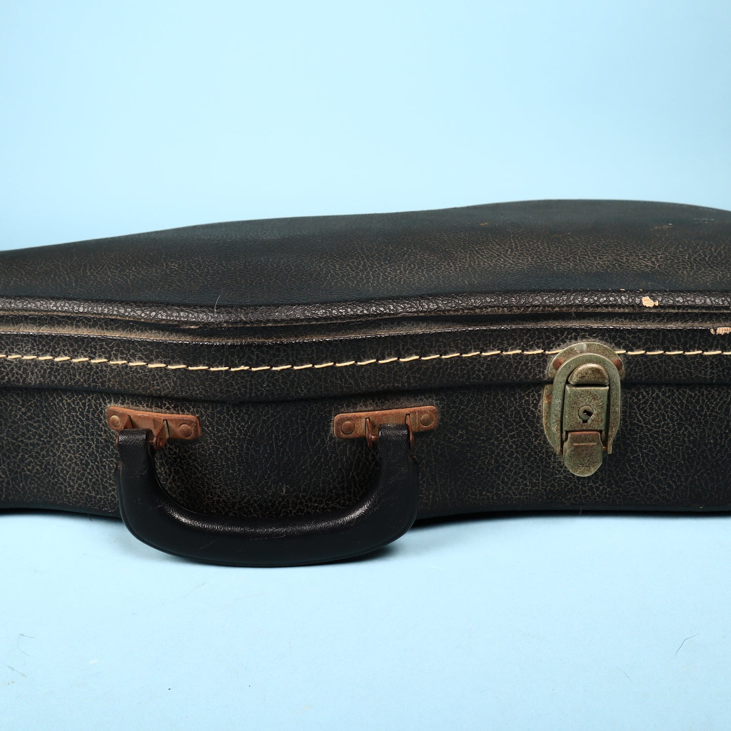 Vintage 60s/70s Gibson Les Paul Hard Shell Case Black Exterior Purple Interior