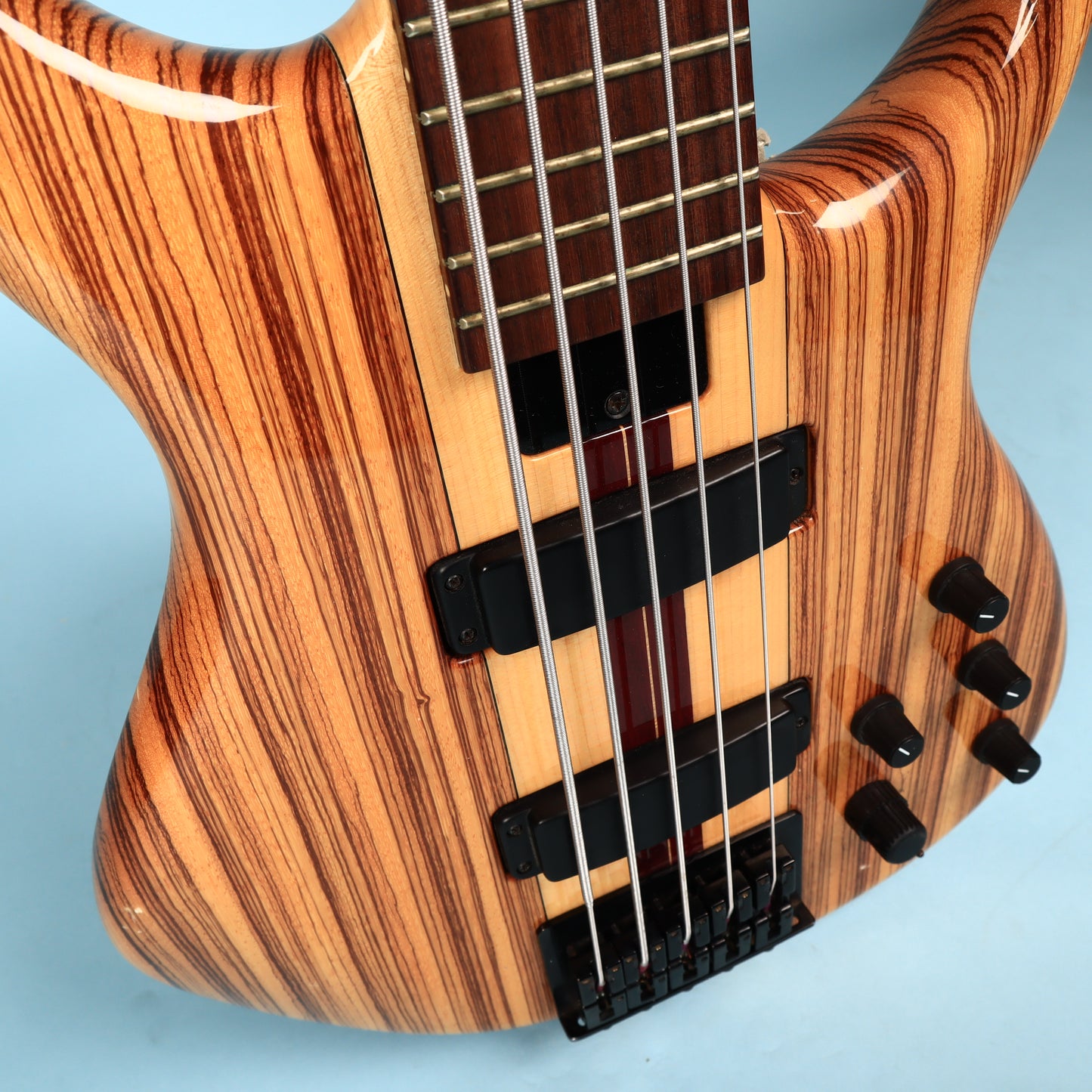 Tobias USA 5-String Bass Neck Through Guitar Zebrawood