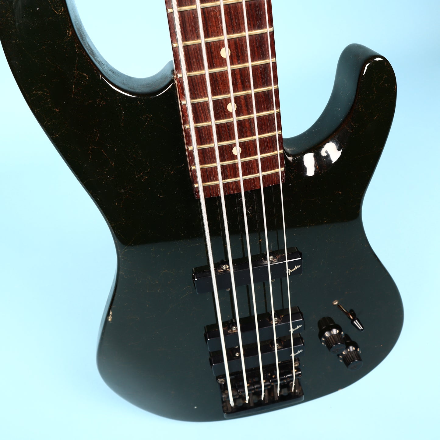 1991 Fender HM Bass Blackstone Black Fleck Finish V 5 String