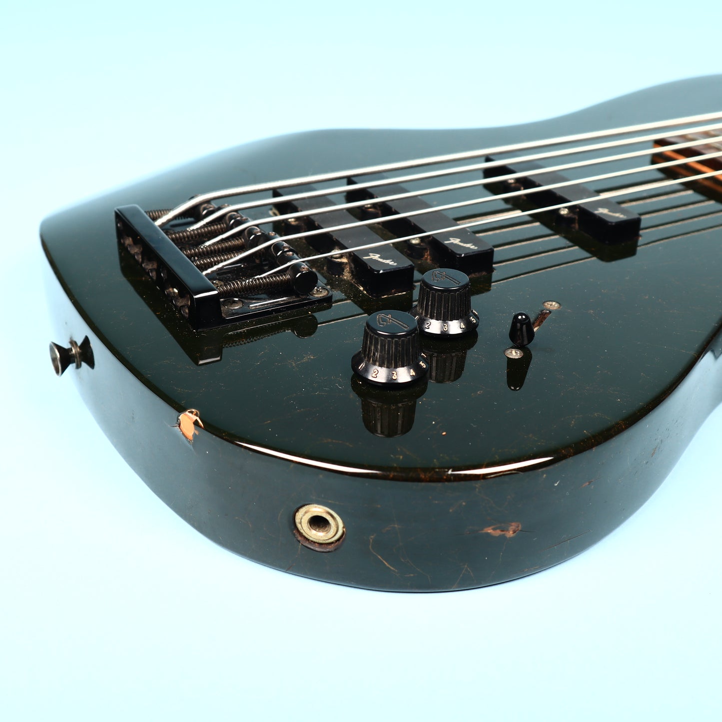 1991 Fender HM Bass Blackstone Black Fleck Finish V 5 String