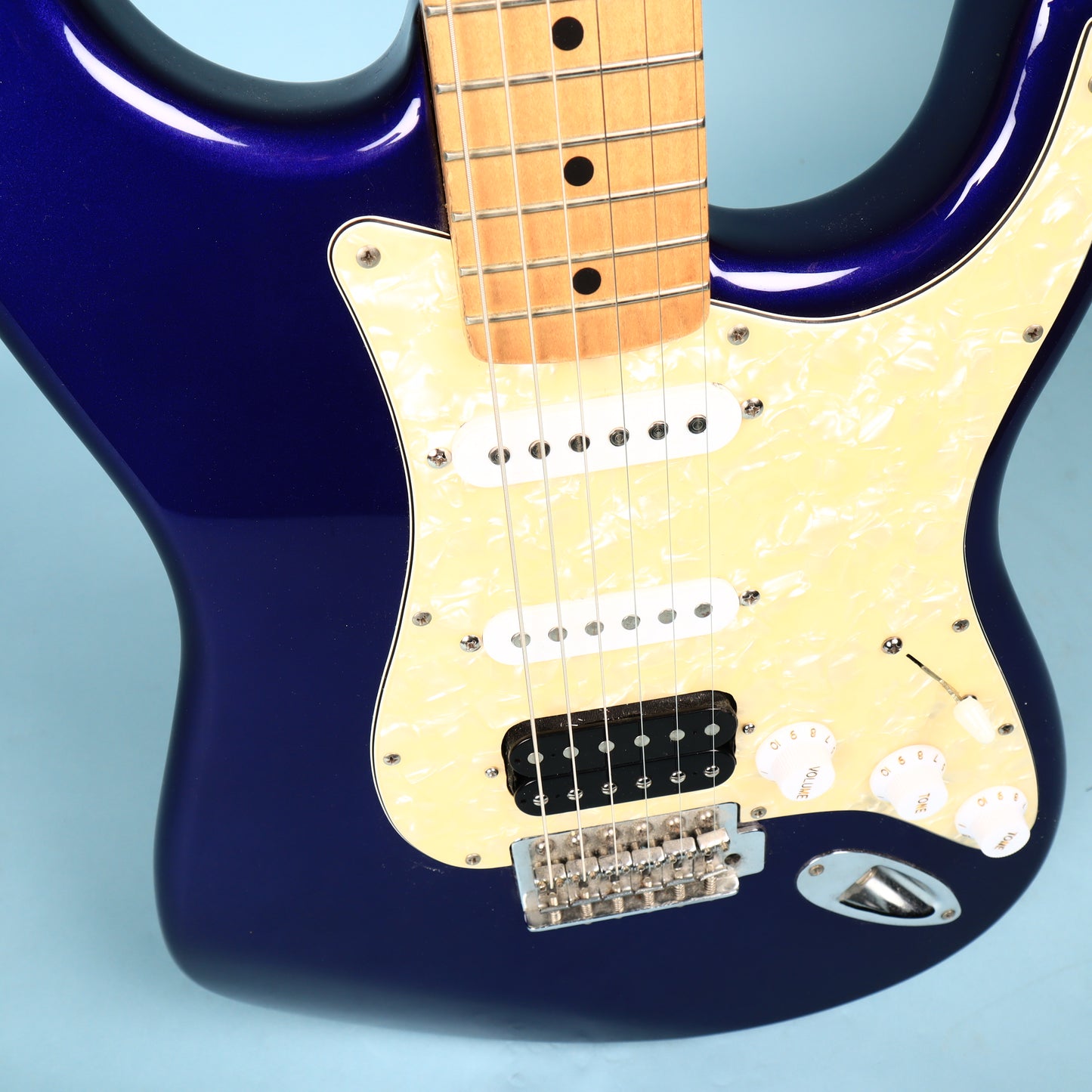 2000 Fender Stratocaster Mexico HSS Fat Strat Midnight Blue Purple