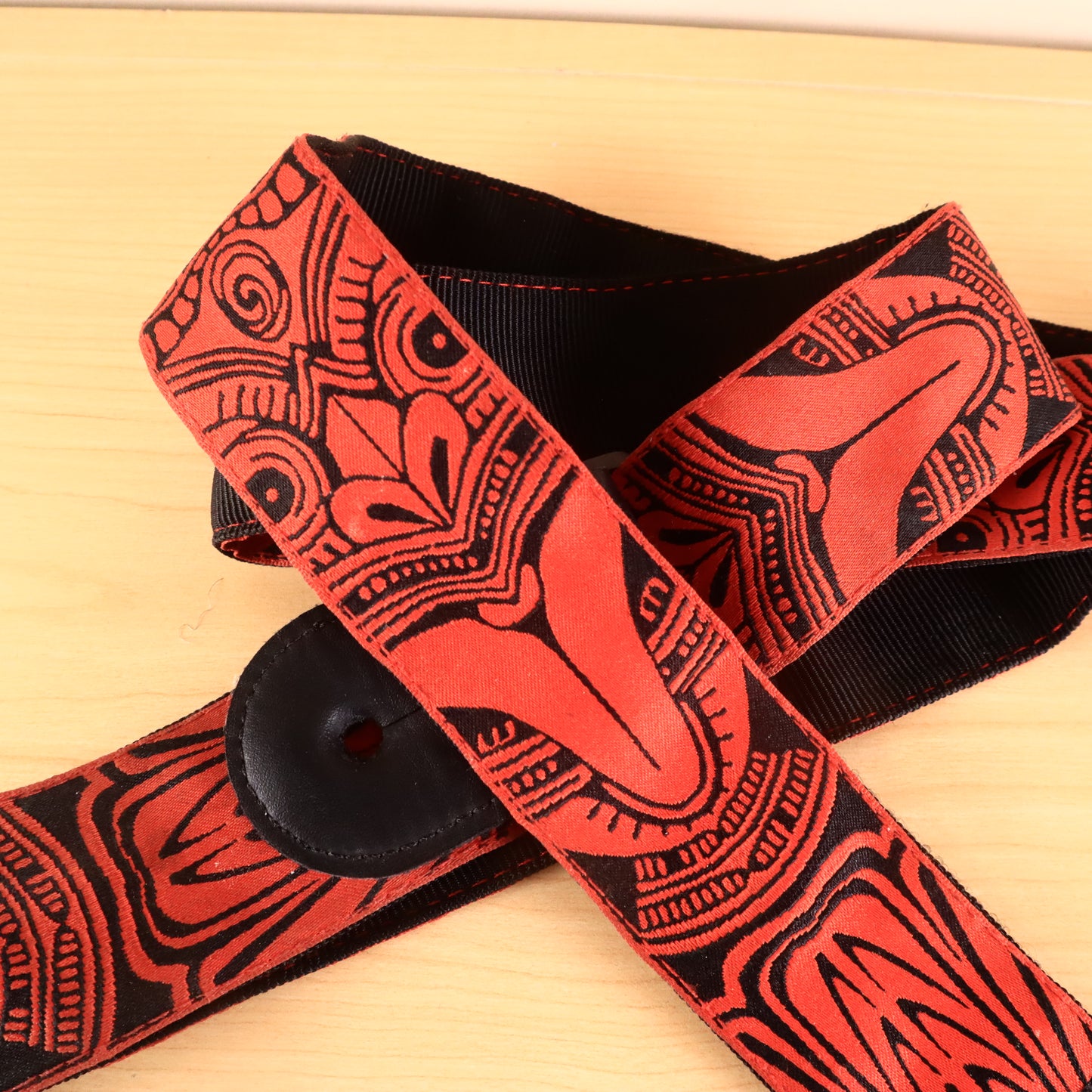 D’Addario T20W1423 Woven Guitar Strap, Tiki Mask, Red