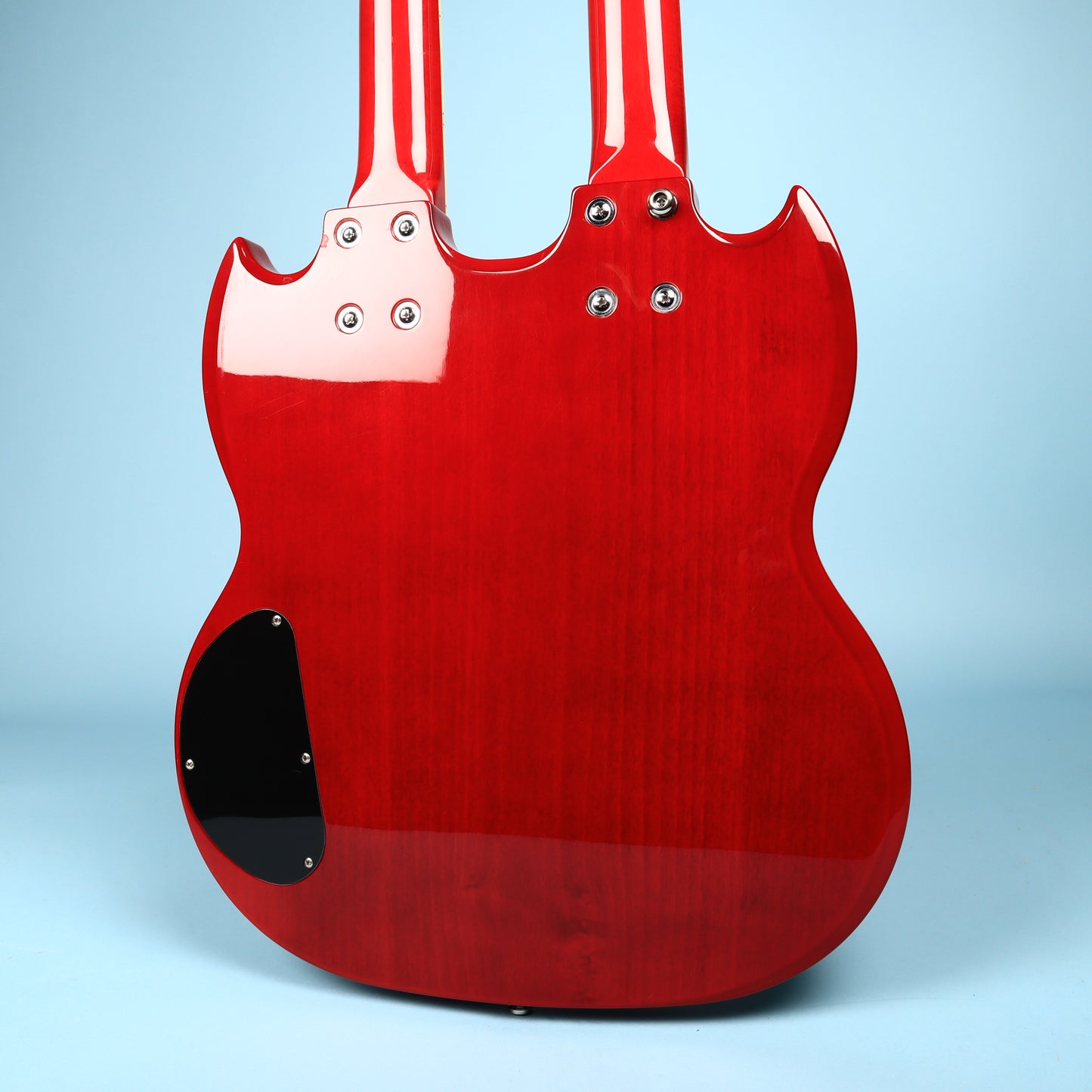2003 Epiphone G-1275 Standard Flame Top Double Neck SG Cherry Guitar
