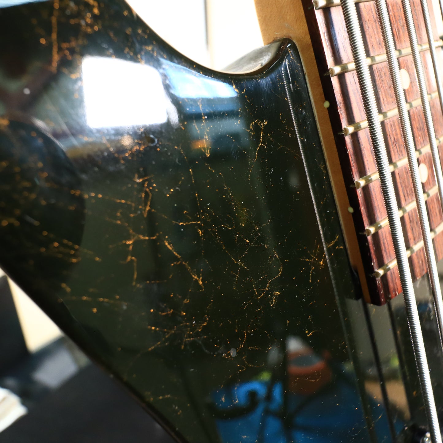 1991 Fender HM Bass Blackstone Black Fleck Finish V 5 String