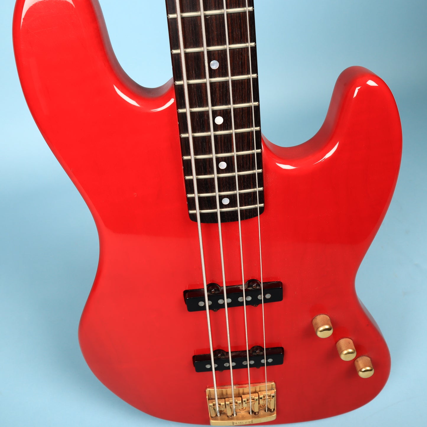 1980s Schecter USA Bass Guitar Red Dallas Era American Made