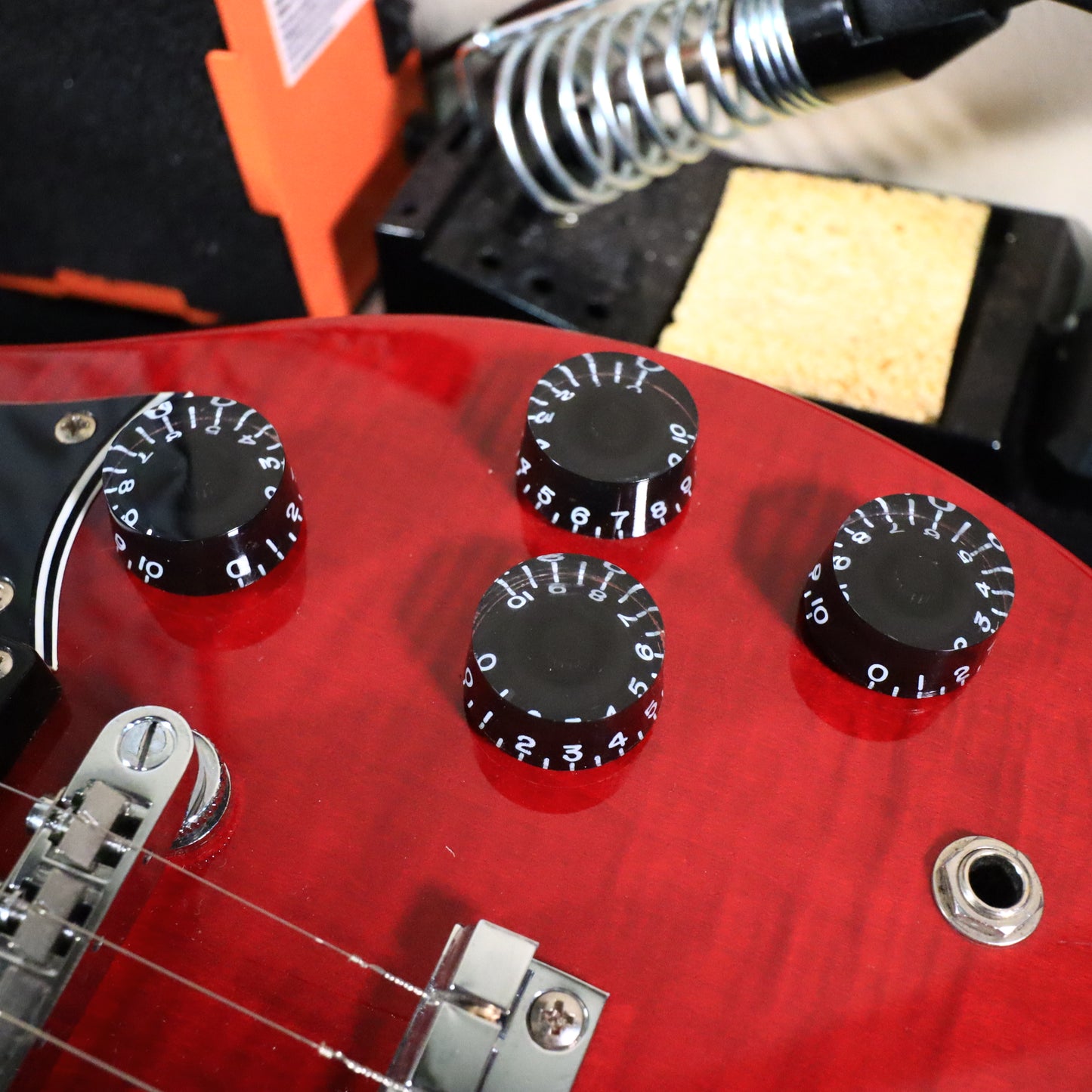 2003 Epiphone G-1275 Standard Flame Top Double Neck SG Cherry Guitar