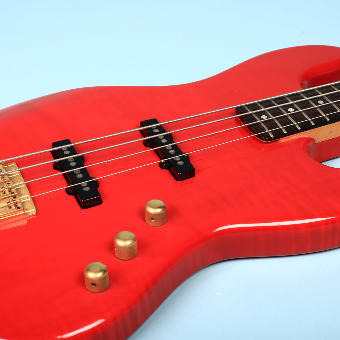 1980s Schecter USA Bass Guitar Red Dallas Era American Made