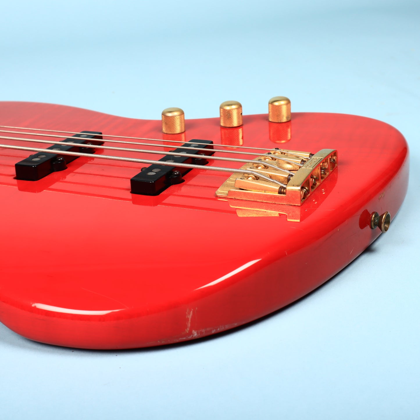 1980s Schecter USA Bass Guitar Red Dallas Era American Made