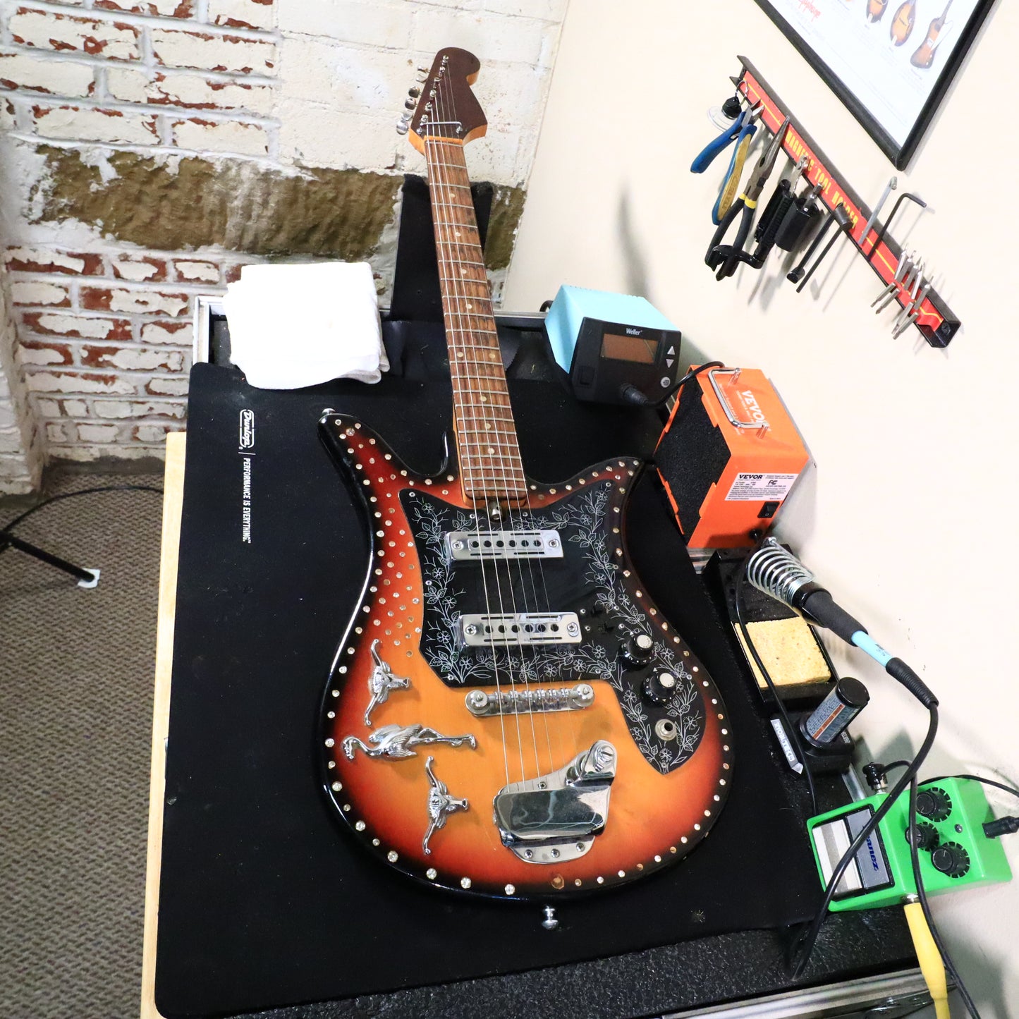 1960s Teisco Del Rey ET-200 Rhinestone Bedazzled Cowboy Guitar