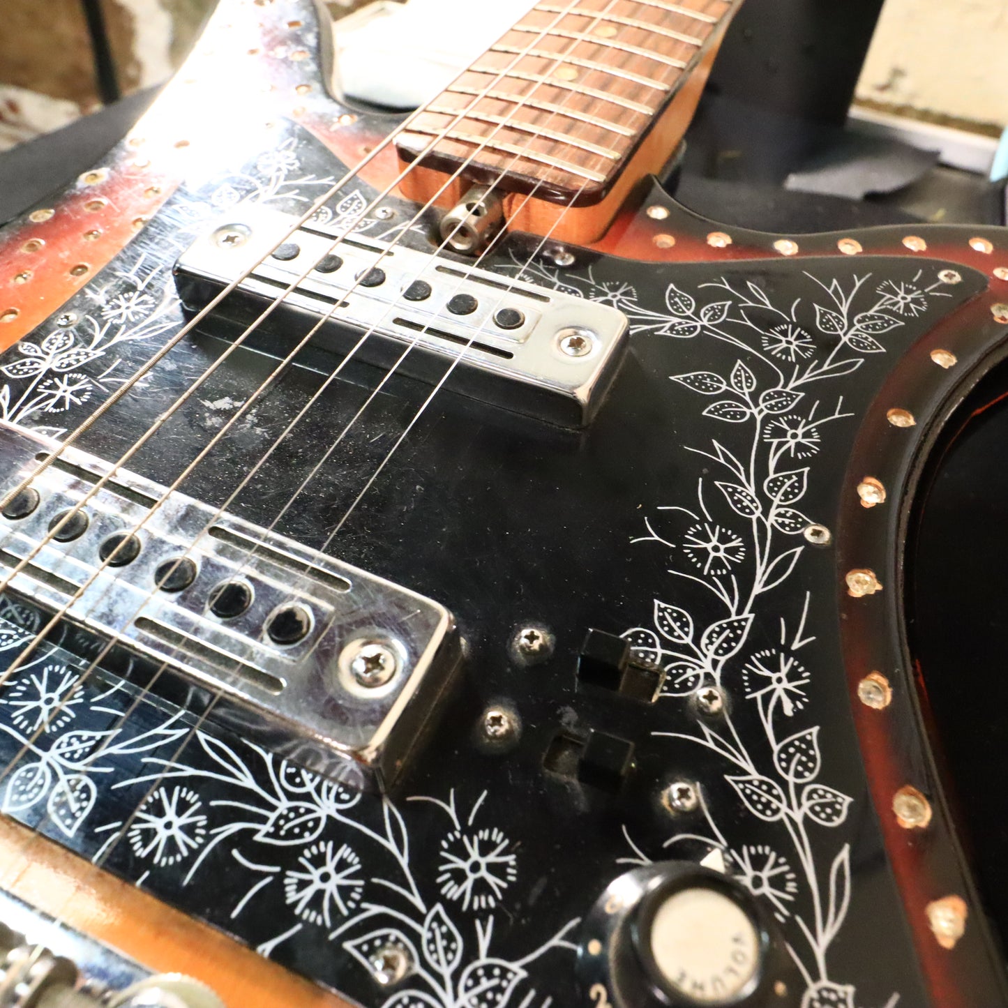 1960s Teisco Del Rey ET-200 Rhinestone Bedazzled Cowboy Guitar