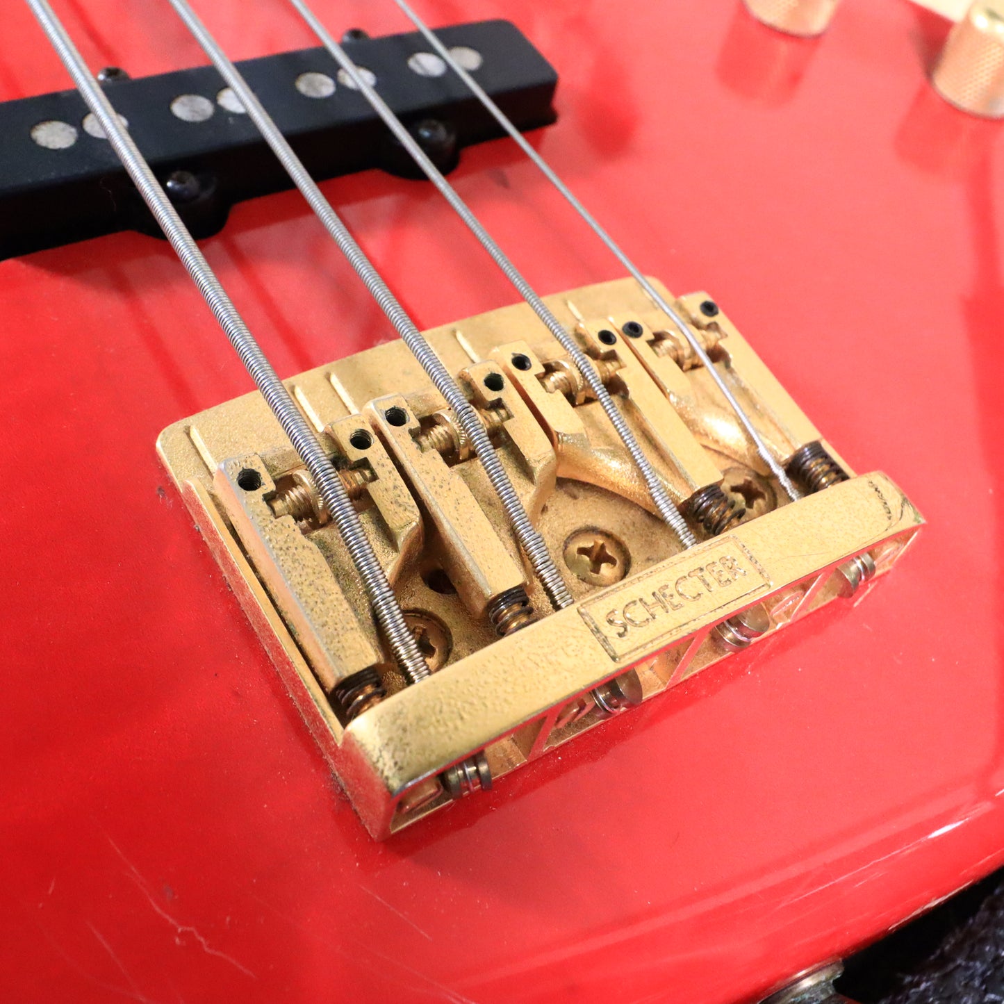1980s Schecter USA Bass Guitar Red Dallas Era American Made