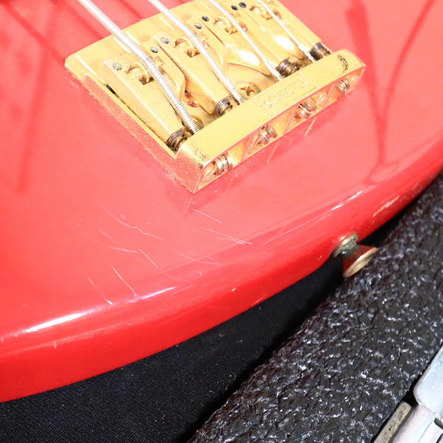 1980s Schecter USA Bass Guitar Red Dallas Era American Made