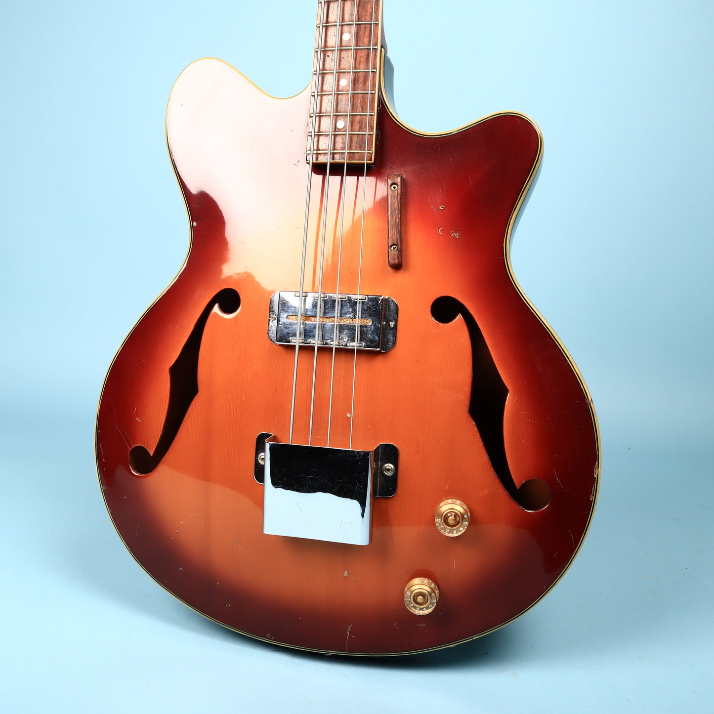 Vintage 1960's Bruno Royal Artist Hollow Body Bass Guitar