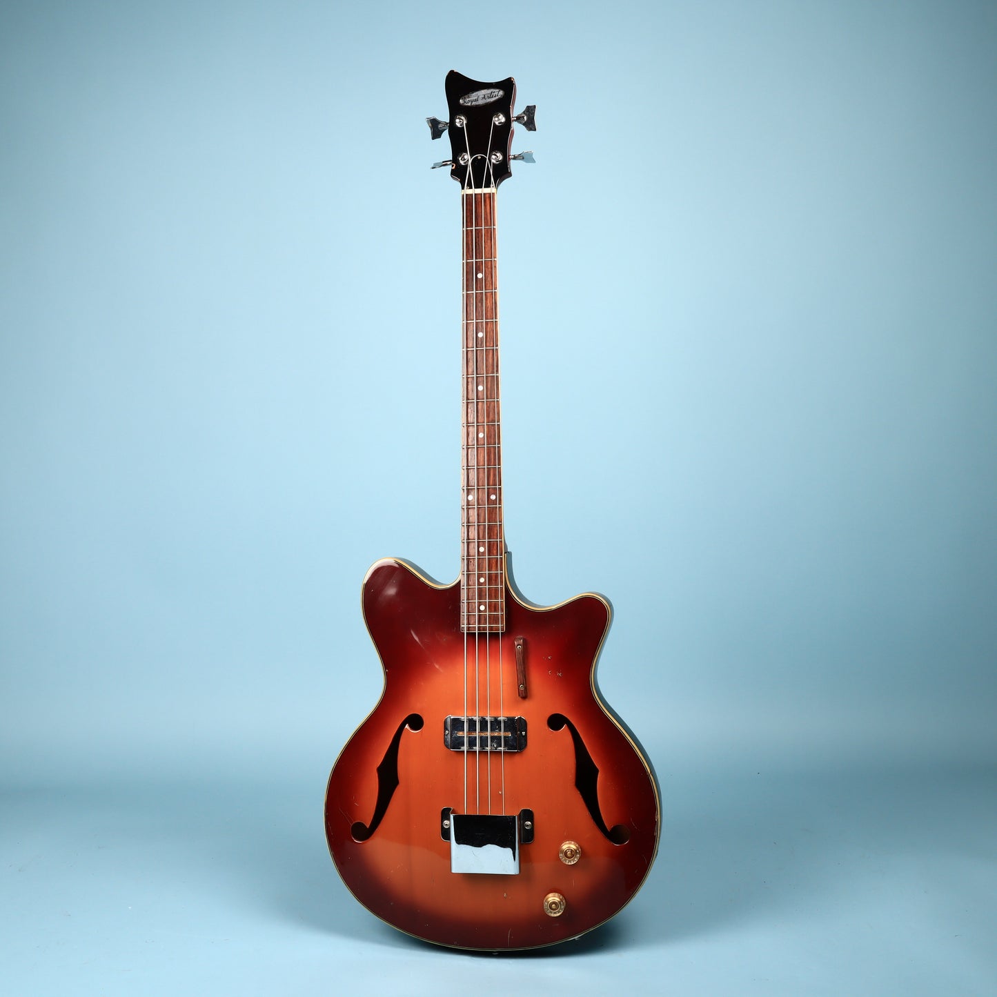 Vintage 1960's Bruno Royal Artist Hollow Body Bass Guitar