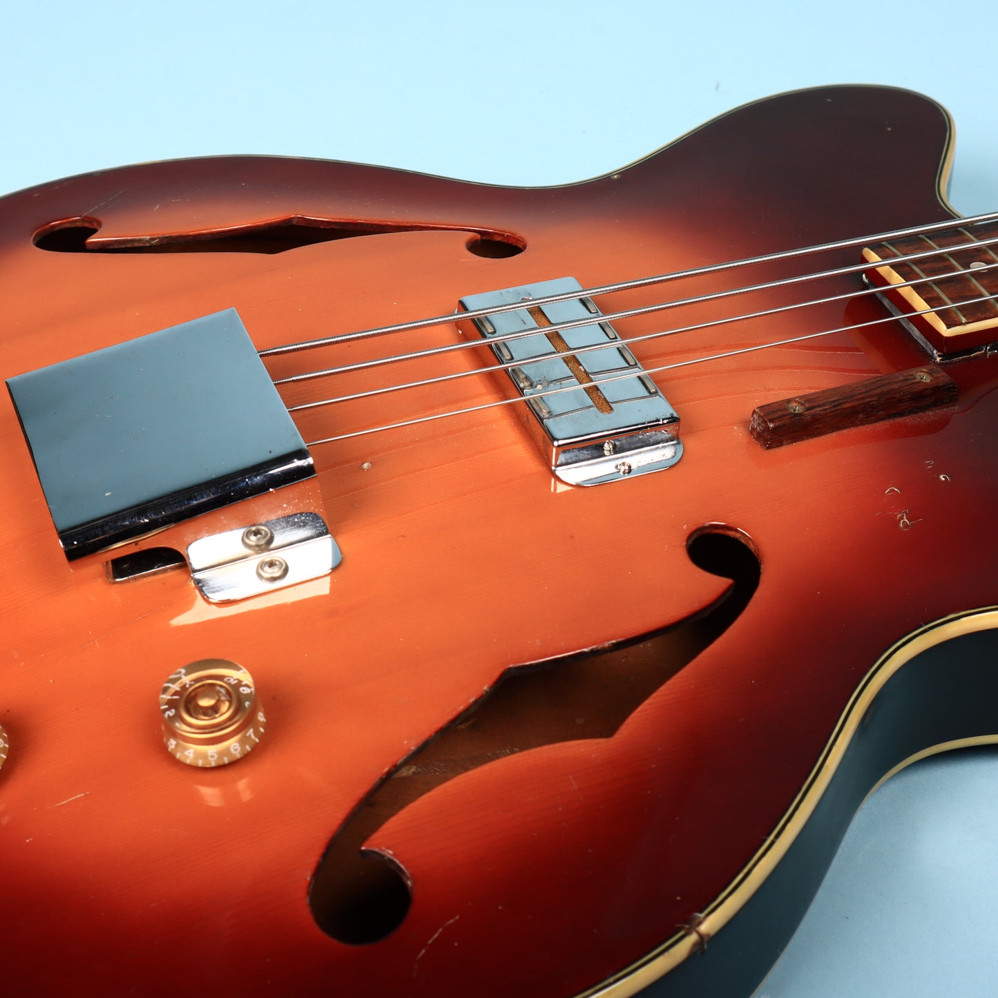 Vintage 1960's Bruno Royal Artist Hollow Body Bass Guitar