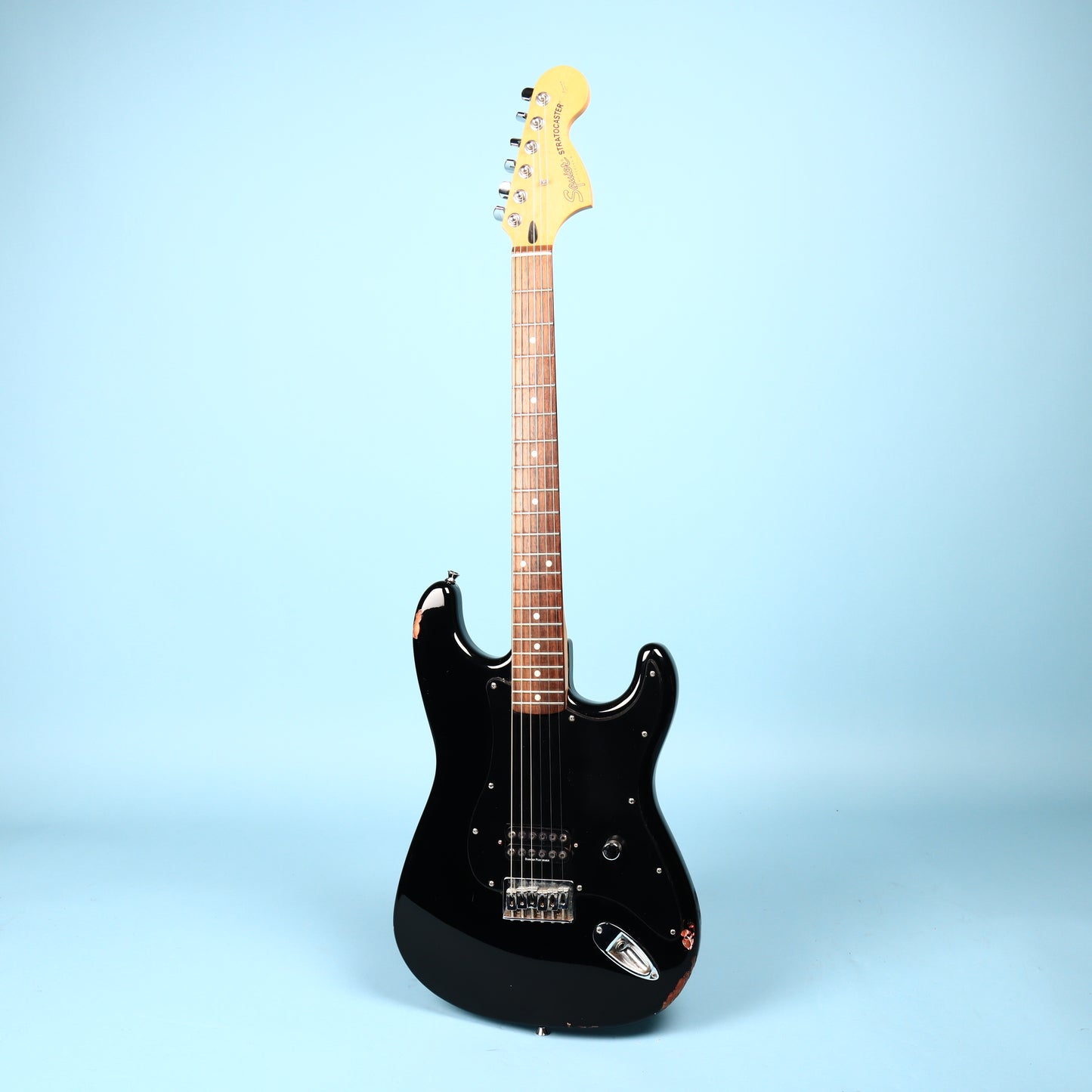 2002 Squier Tom Delonge Stratocaster Electric Guitar Black