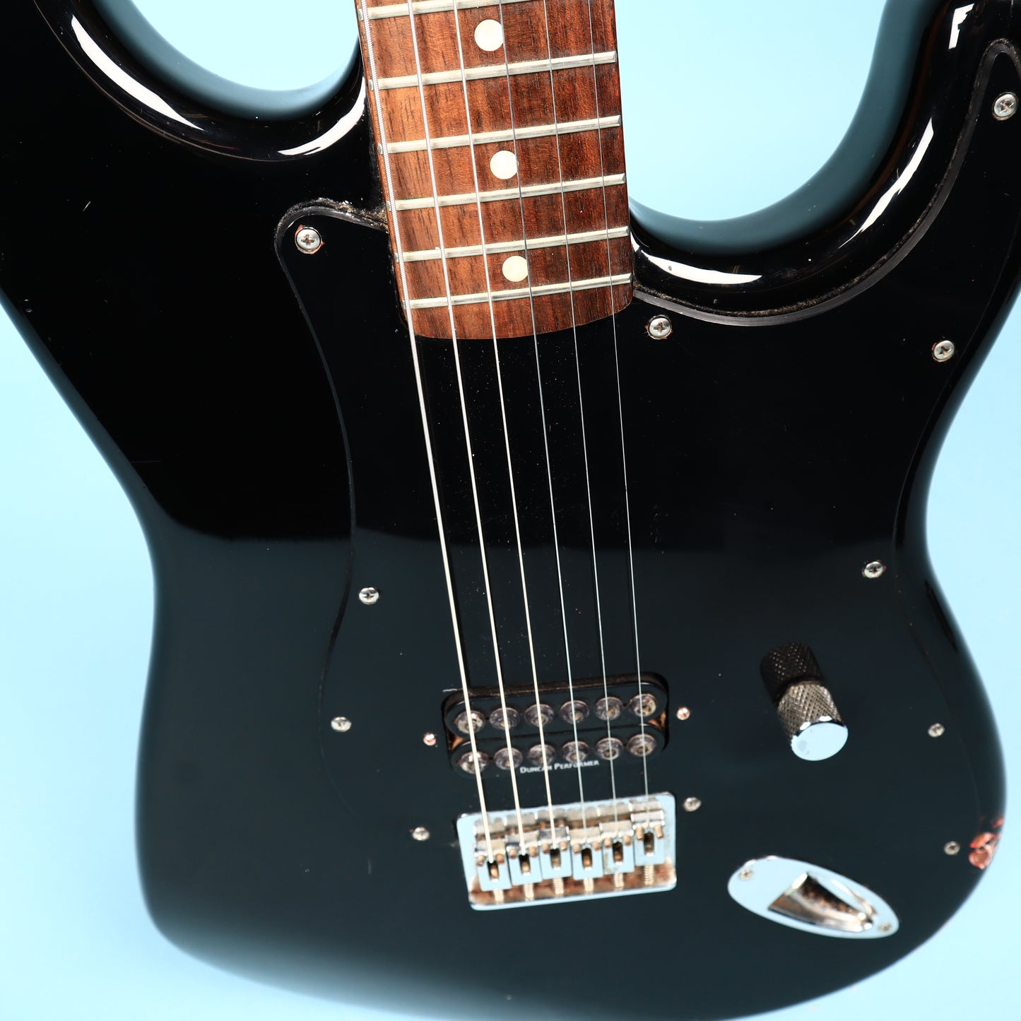 2002 Squier Tom Delonge Stratocaster Electric Guitar Black
