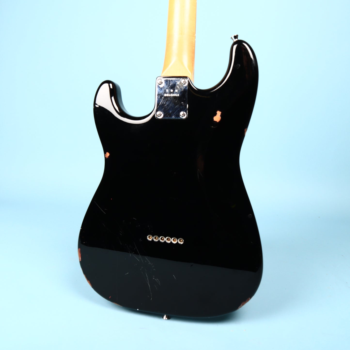 2002 Squier Tom Delonge Stratocaster Electric Guitar Black