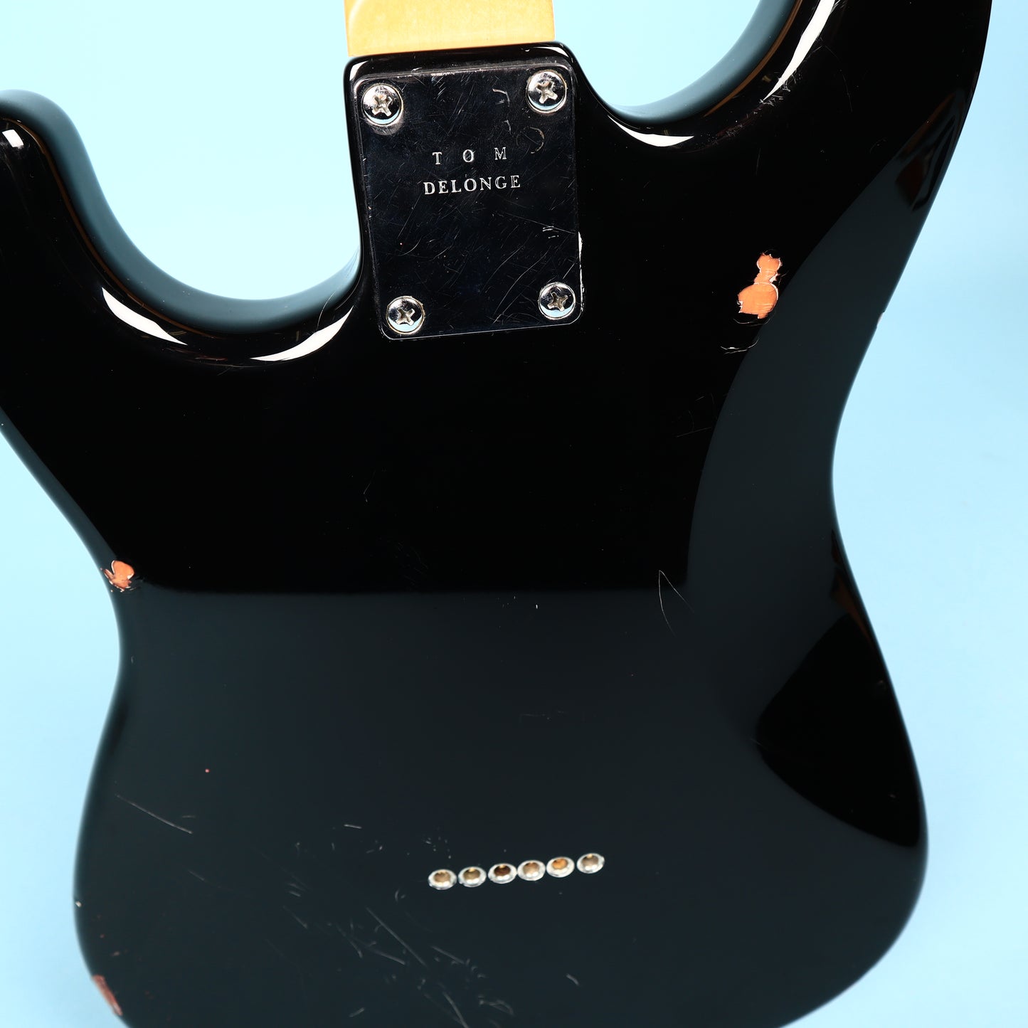 2002 Squier Tom Delonge Stratocaster Electric Guitar Black