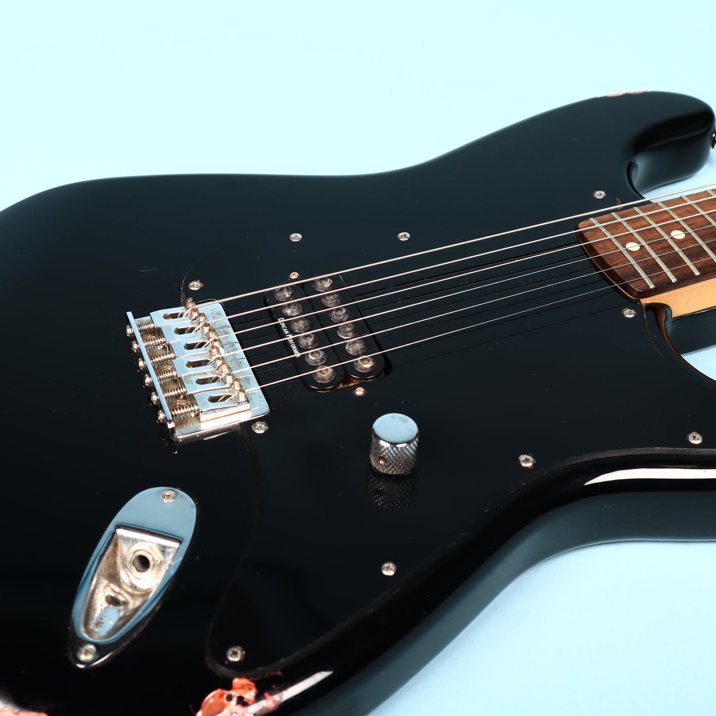2002 Squier Tom Delonge Stratocaster Electric Guitar Black