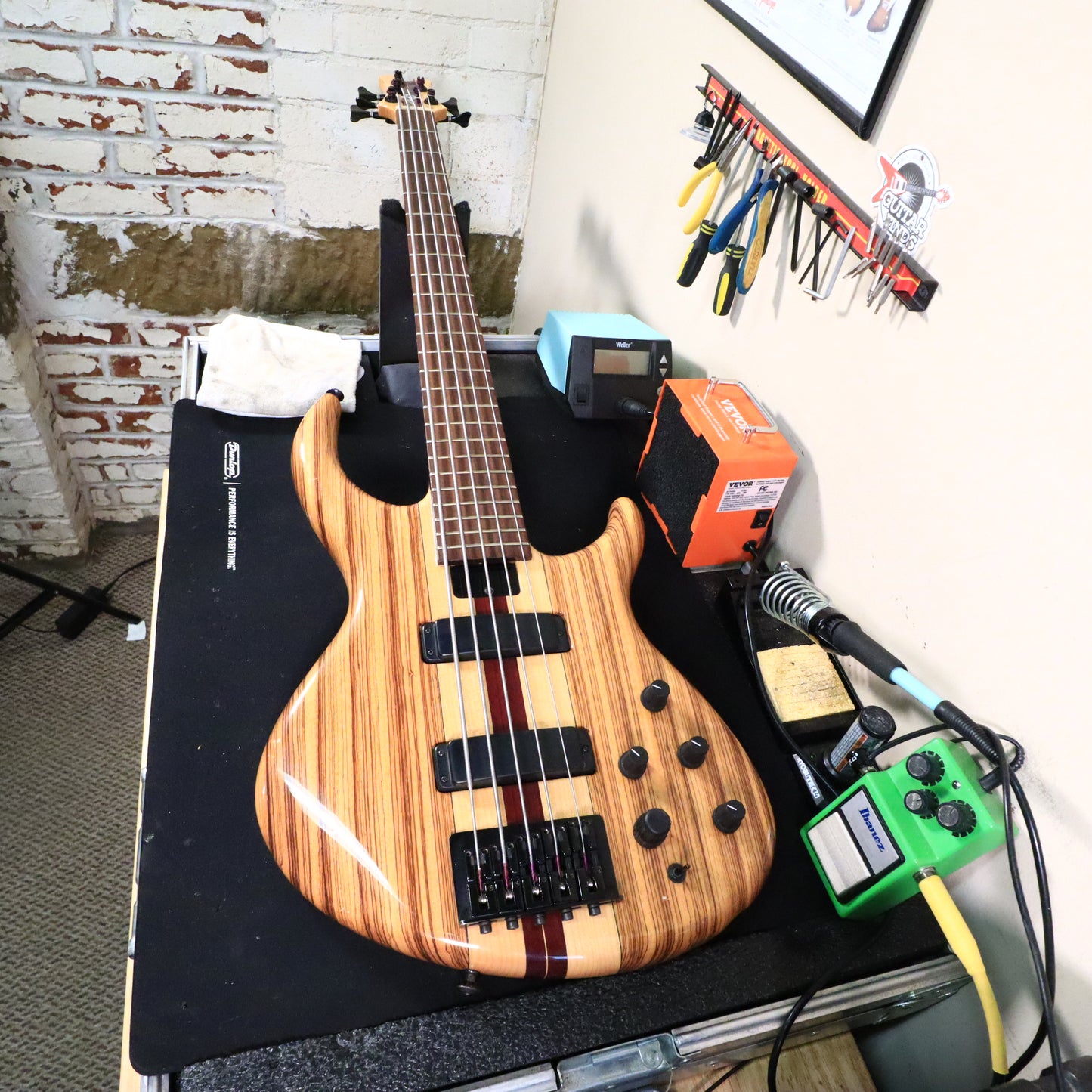 Tobias USA 5-String Bass Neck Through Guitar Zebrawood