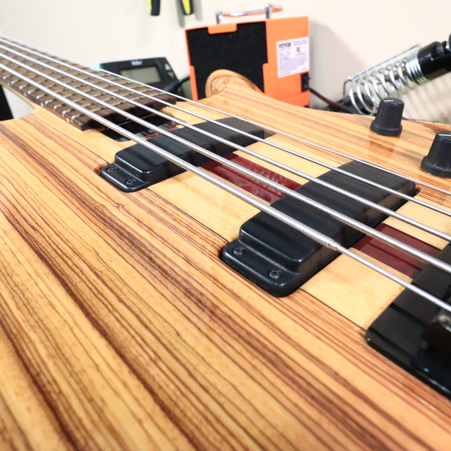Tobias USA 5-String Bass Neck Through Guitar Zebrawood