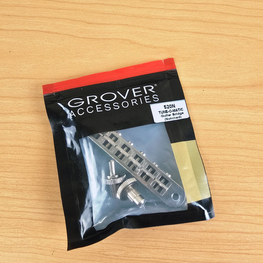 Puente de guitarra con muescas Grover 520N Tune-O-Matic - Níquel