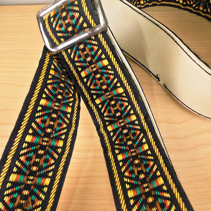 Vintage Ace USA Woven Tapestry Guitar Strap White Backing