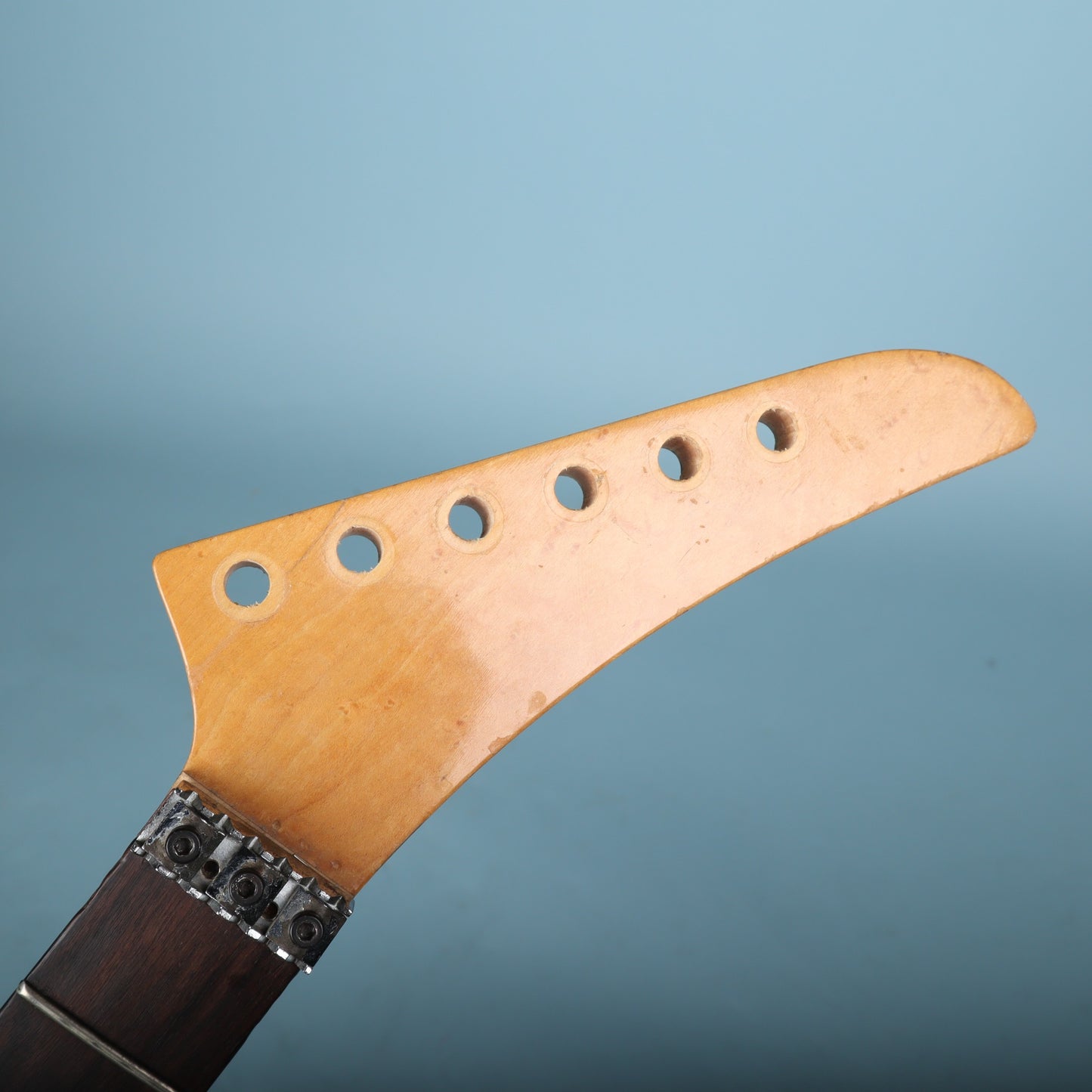 1980's Warmoth Birdseye Maple Explorer Guitar Neck Rosewood Floyd Rose Prep