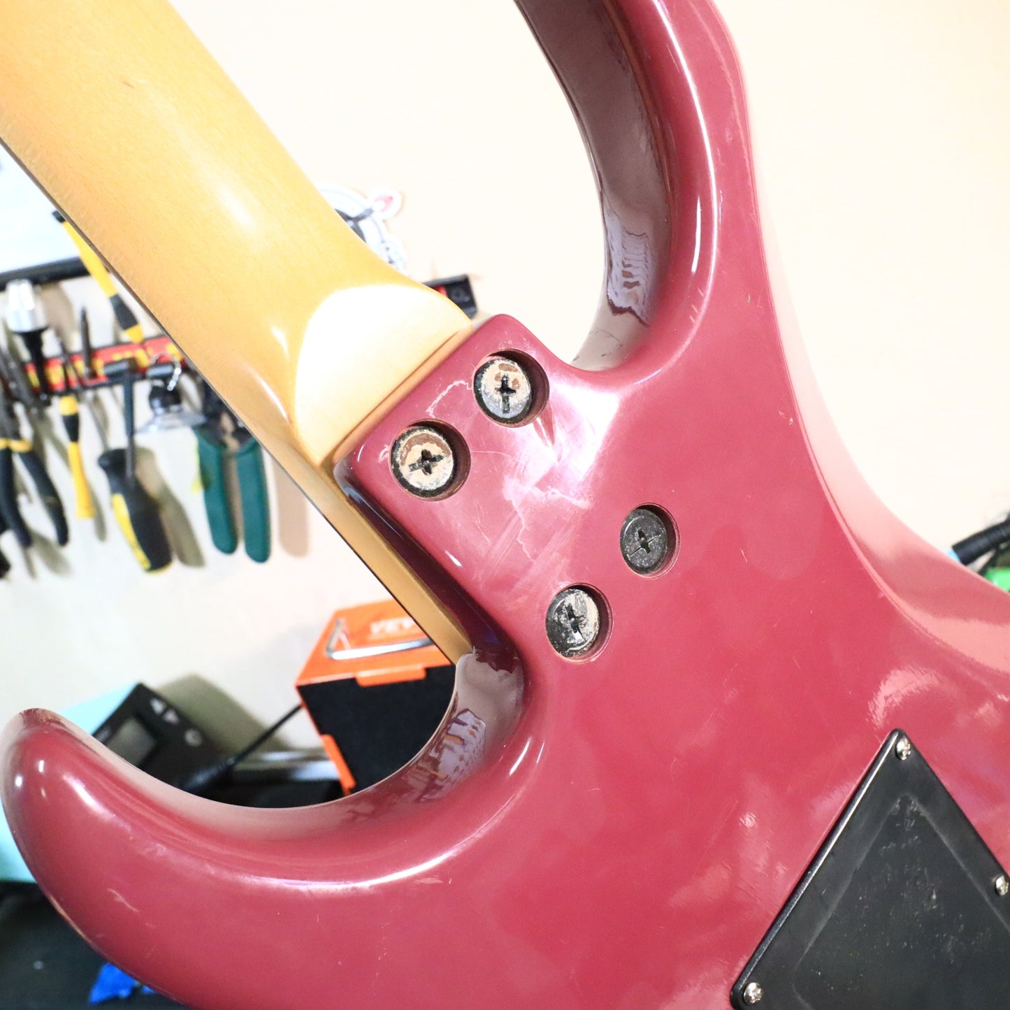 Westone Japan Superstrat in Magenta Reverse Headstock