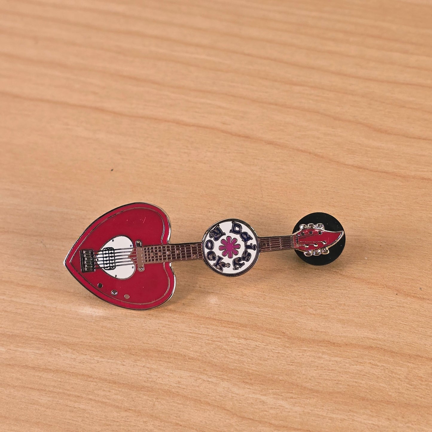Daisy Rock Heartbreaker Guitar Enamel Tack Pin - Red