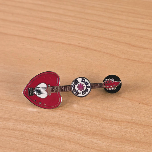 Daisy Rock Heartbreaker Guitar Enamel Tack Pin - Red