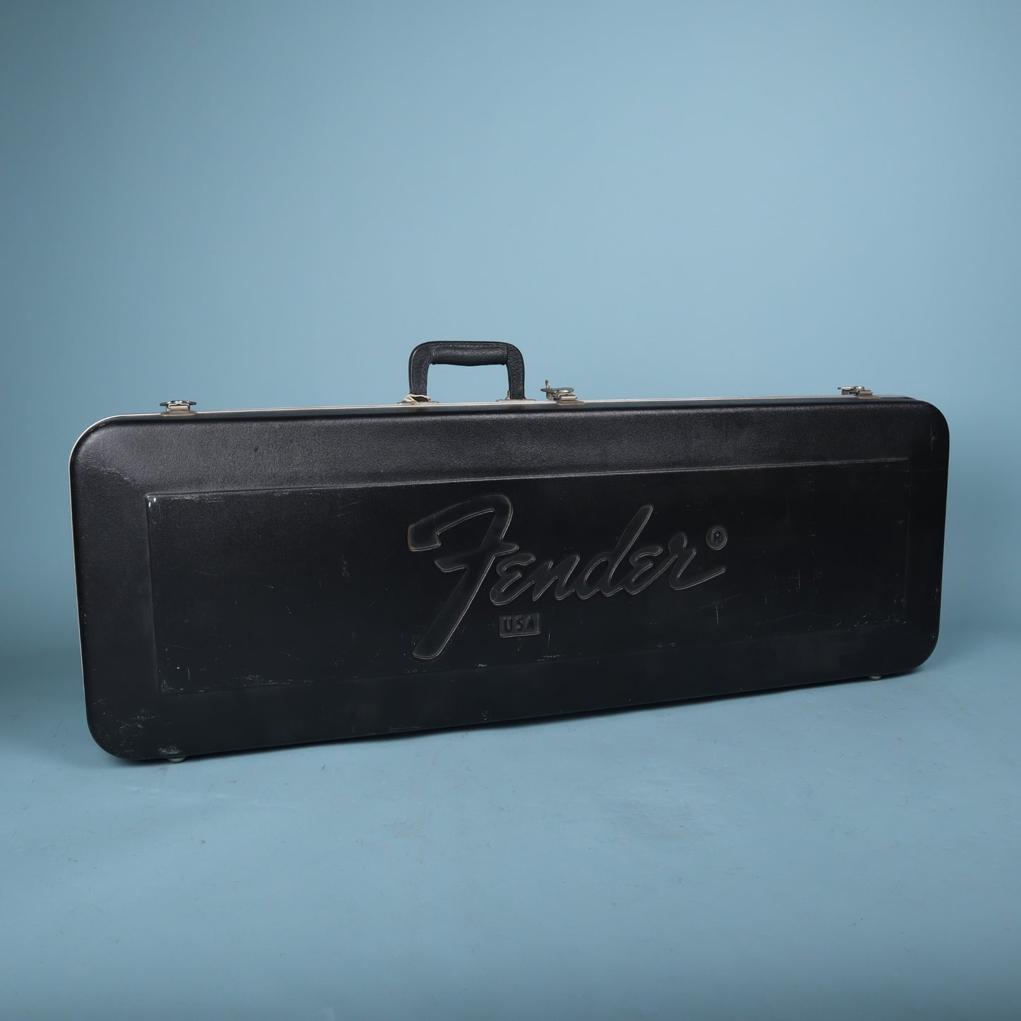 1980s Fender USA Molded Hardshell Rectangular Electric Guitar Case Black