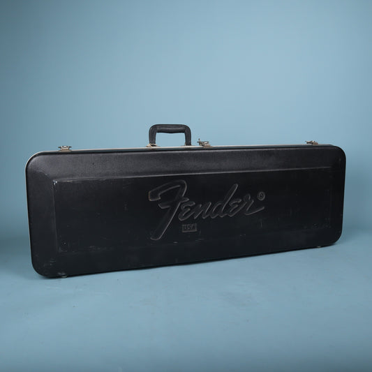1980s Fender USA Molded Hardshell Rectangular Electric Guitar Case Black