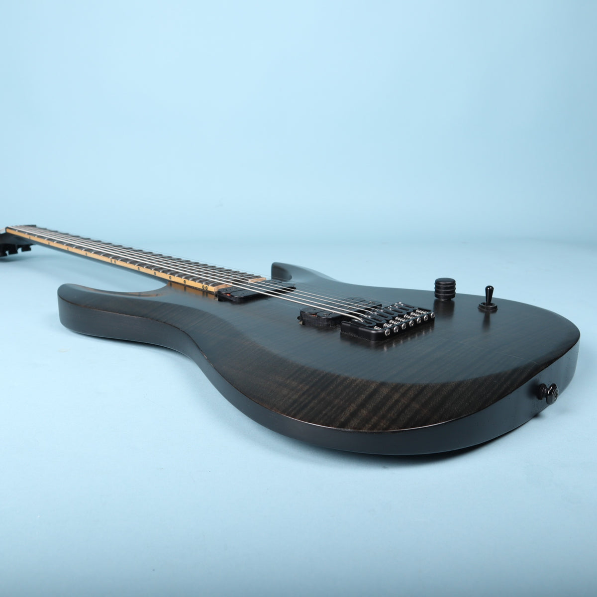 Lower bout edge and contour bevel of the Schecter KM-7 MK-II body