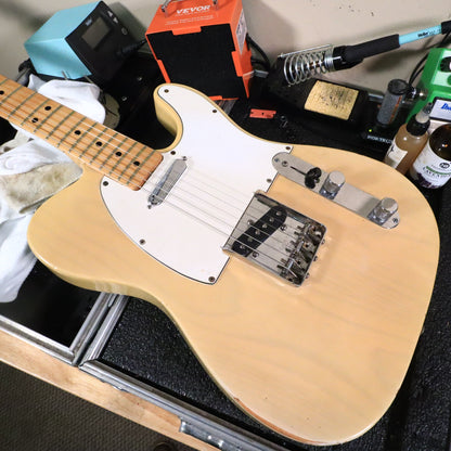Vintage 1973 Fender Telecaster Electric Guitar Blonde Finish Maple