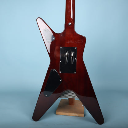 Back of Dean ML body showing tremolo cavity cover and control plate